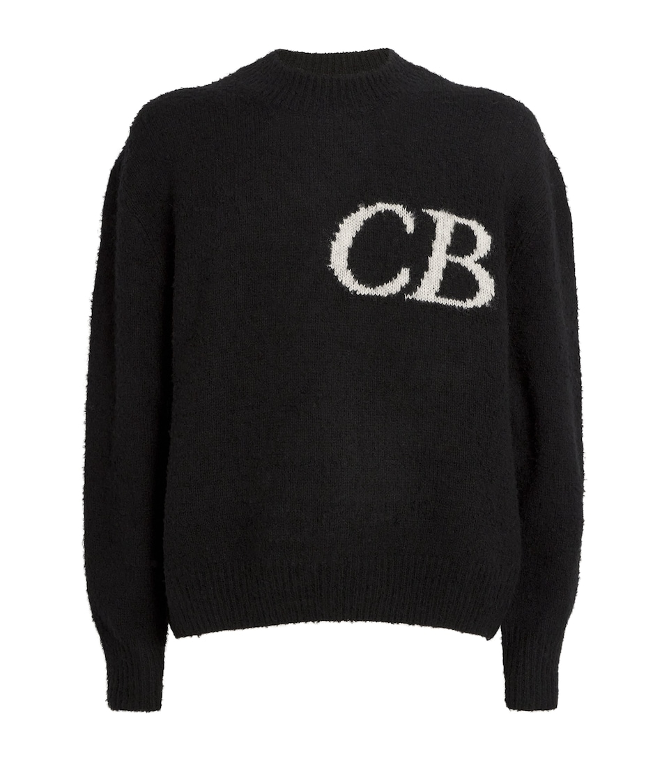 Cole Buxton Mens Wool-Blend Logo Sweater Black