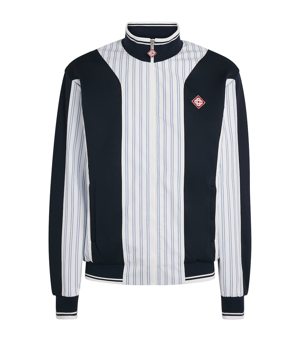 Casablanca Mens Cotton Pinstripe Panelled Track Jacket Navy / Stripes