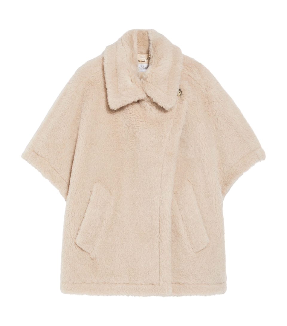 Max Mara Womens Alpaca-Wool-Silk Cape Beige