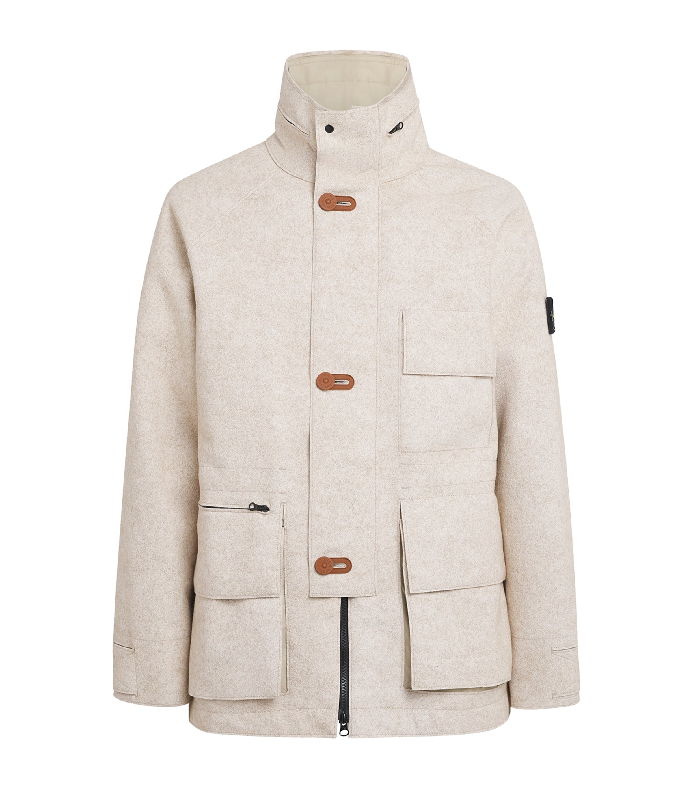 Stone Island Mens Virgin Wool-Blend Down-Filled Coat