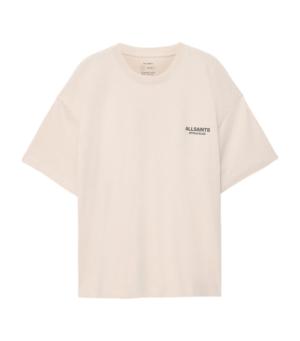 AllSaints Mens Organic Cotton Shadow T-Shirt Taupe White