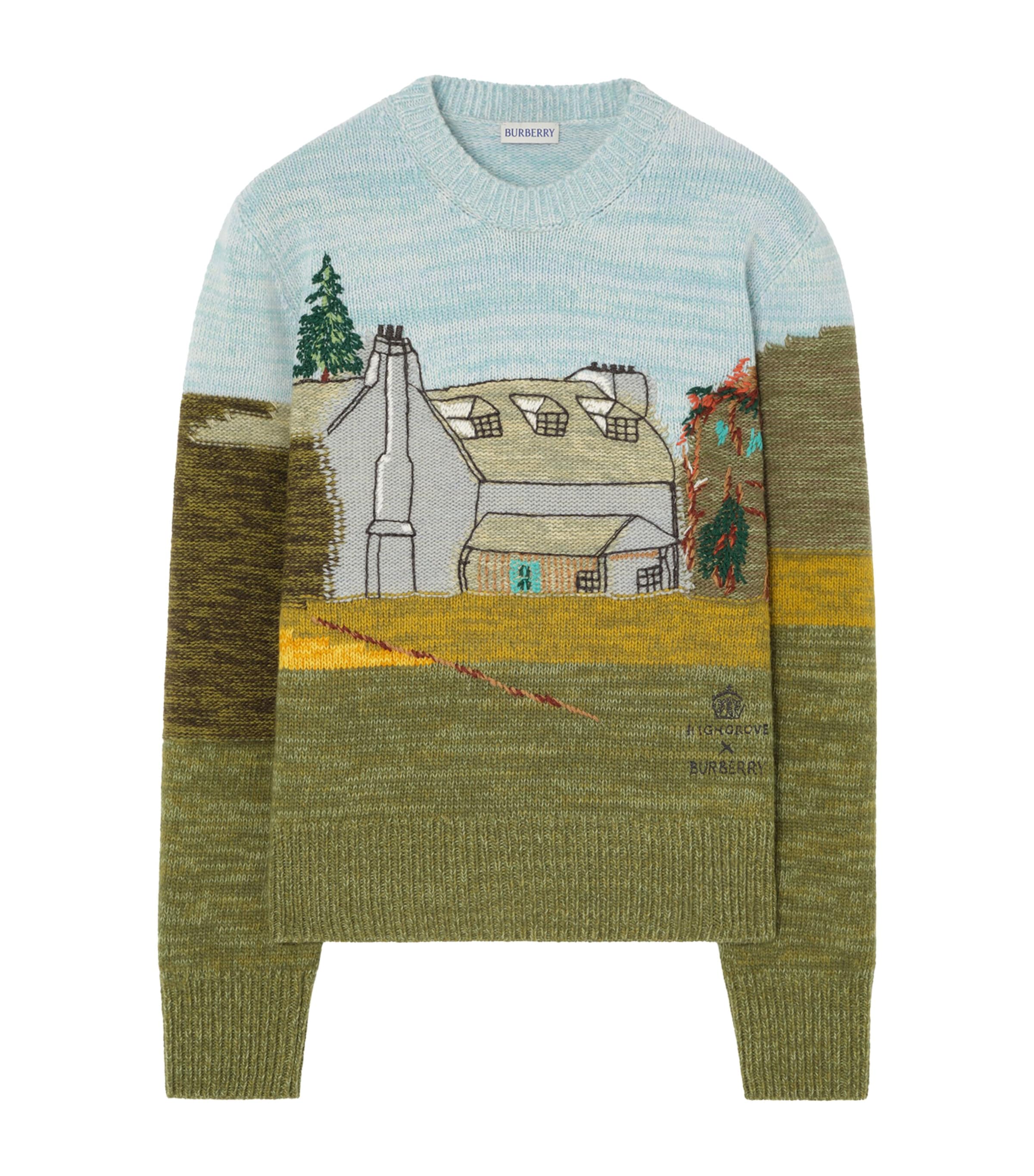 Burberry Womens Highgrove x Burberry Wool Birkhall Sweater Multicolour Ip Pttn