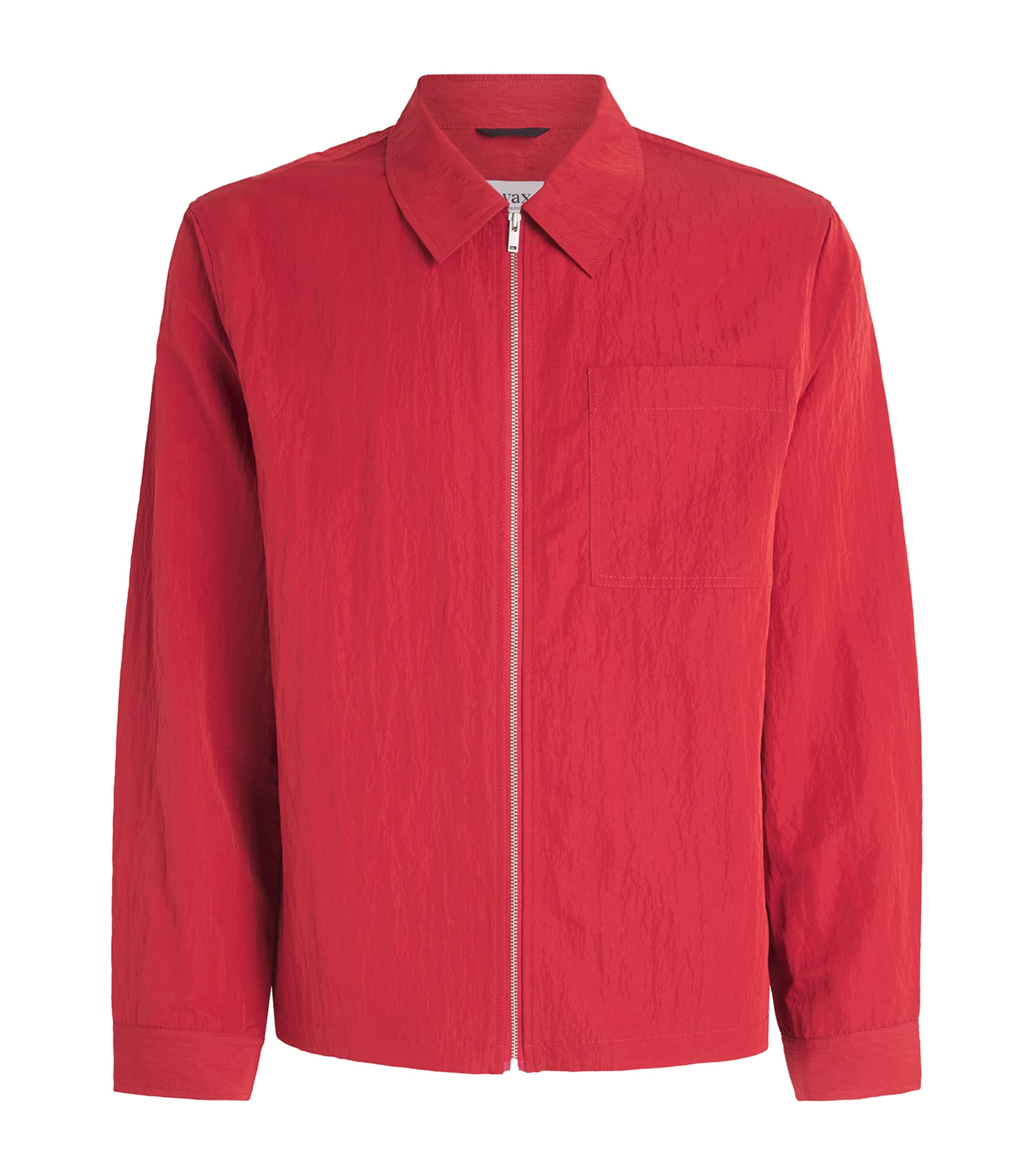 Wax London Mens Crinkle Lytton Overshirt Red