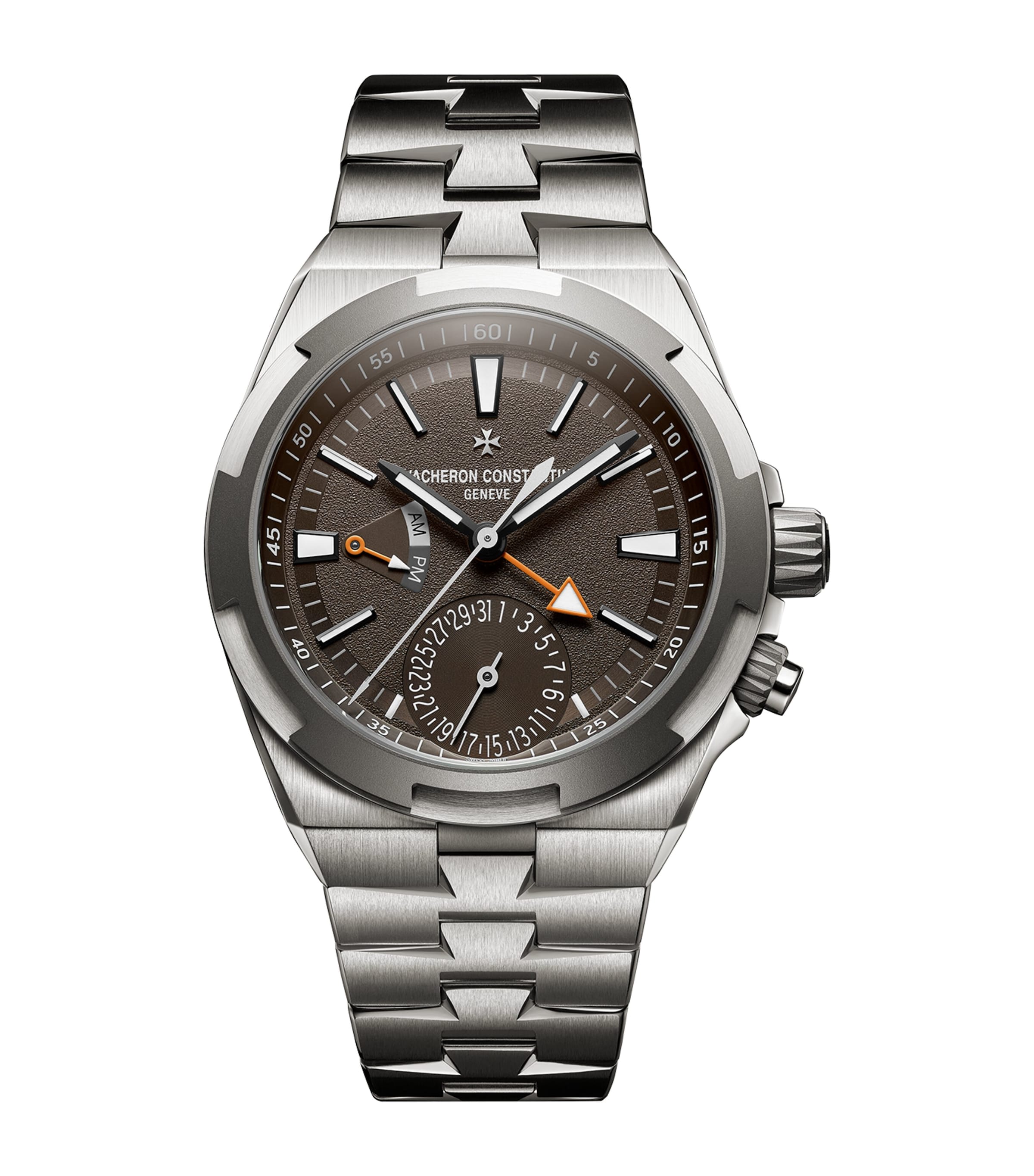 Vacheron Constantin Titanium Overseas Dual Time Cardinal Points South Watch 41mm Brown