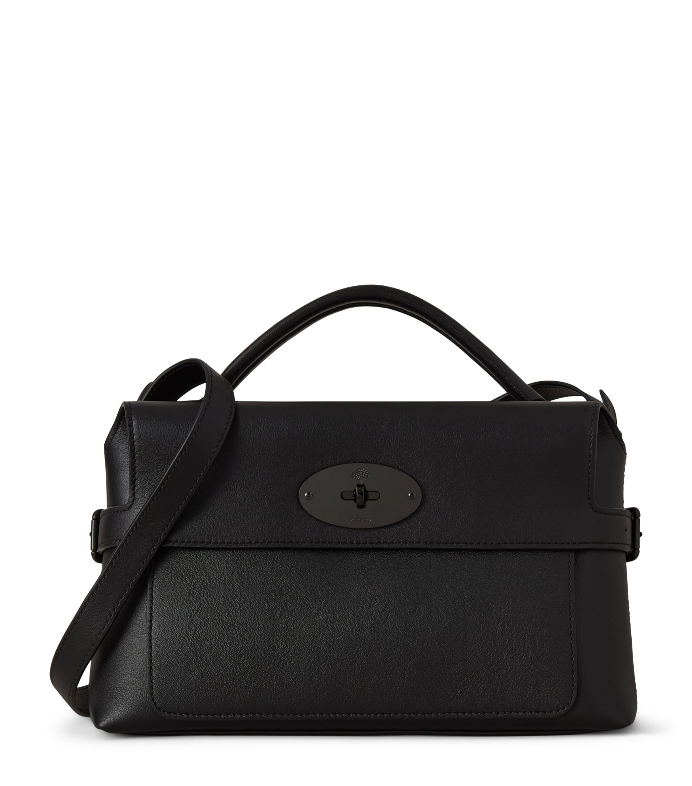 Mulberry Small Leather Stevie Top-Handle Bag Black