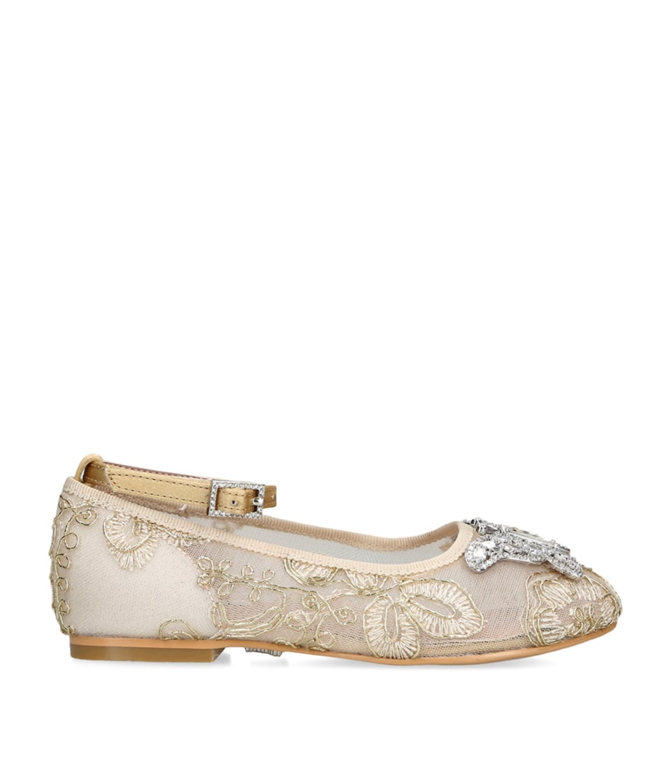 Aruna Seth Lace Angelina Ballet Flats Gold