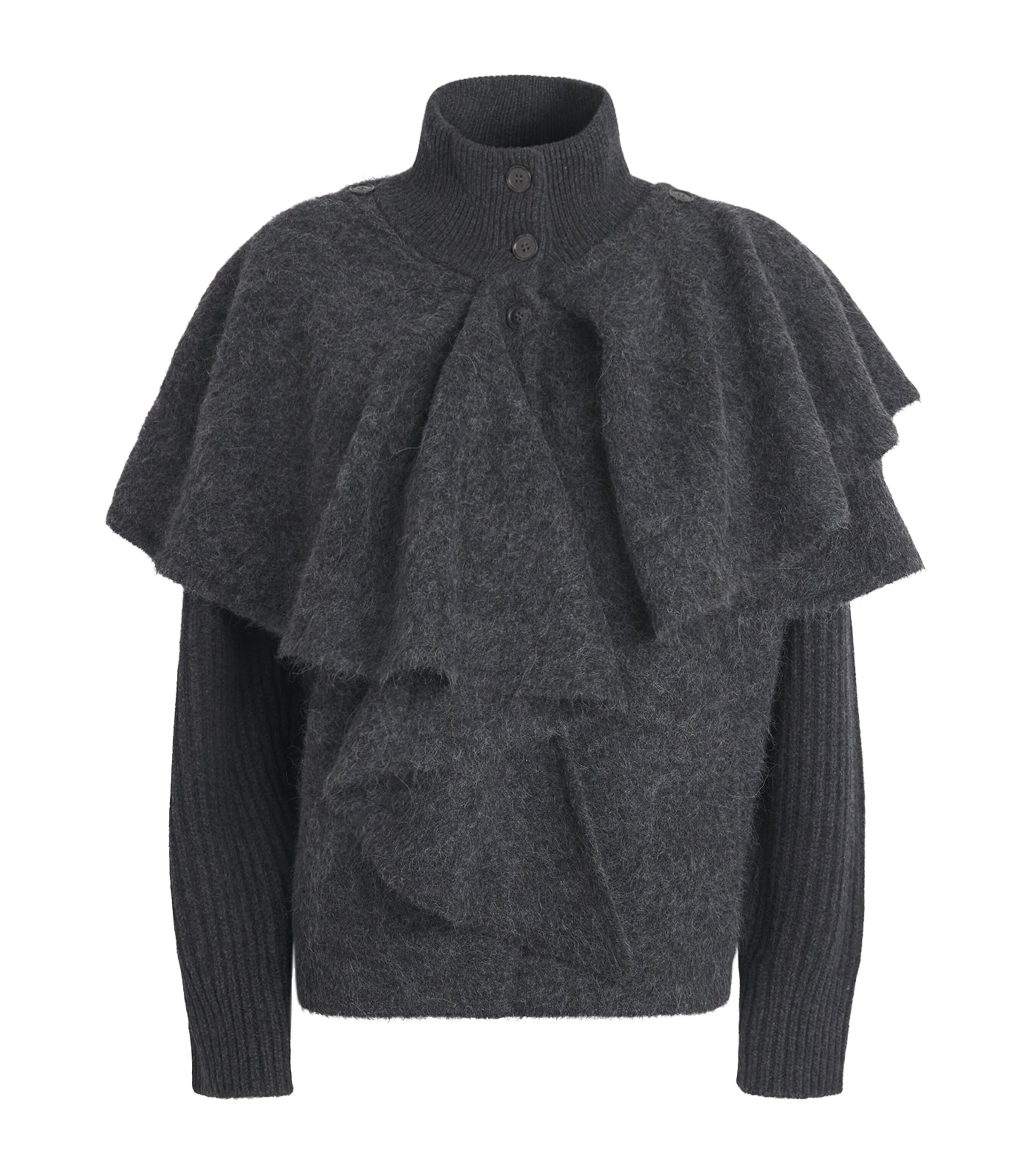 FRAME Womens The Wrap Cape Coat Grey