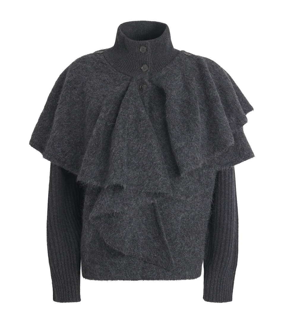 FRAME Womens The Wrap Cape Coat Grey