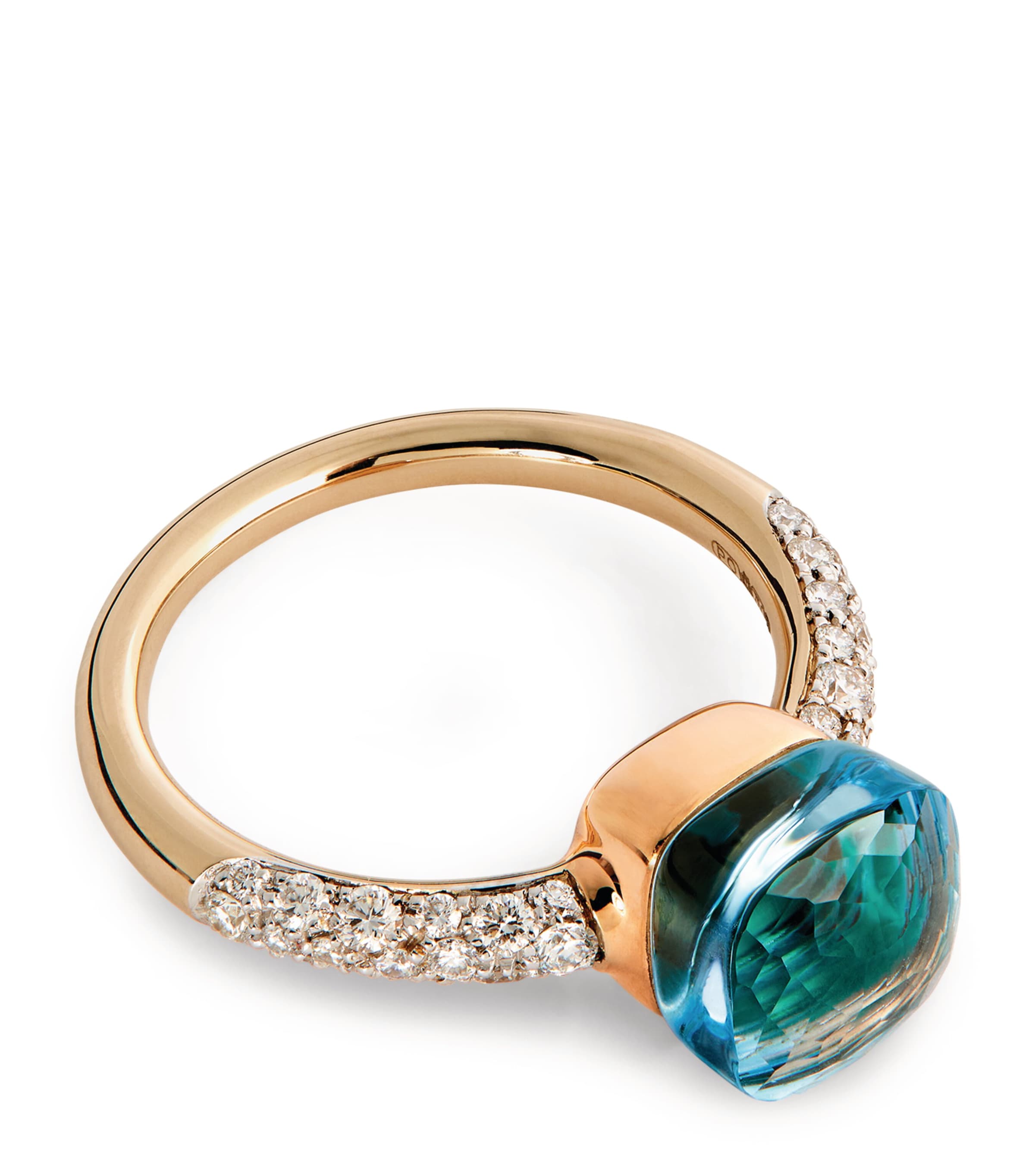 Rose Gold, Topaz and Agate Nudo Petit Ring