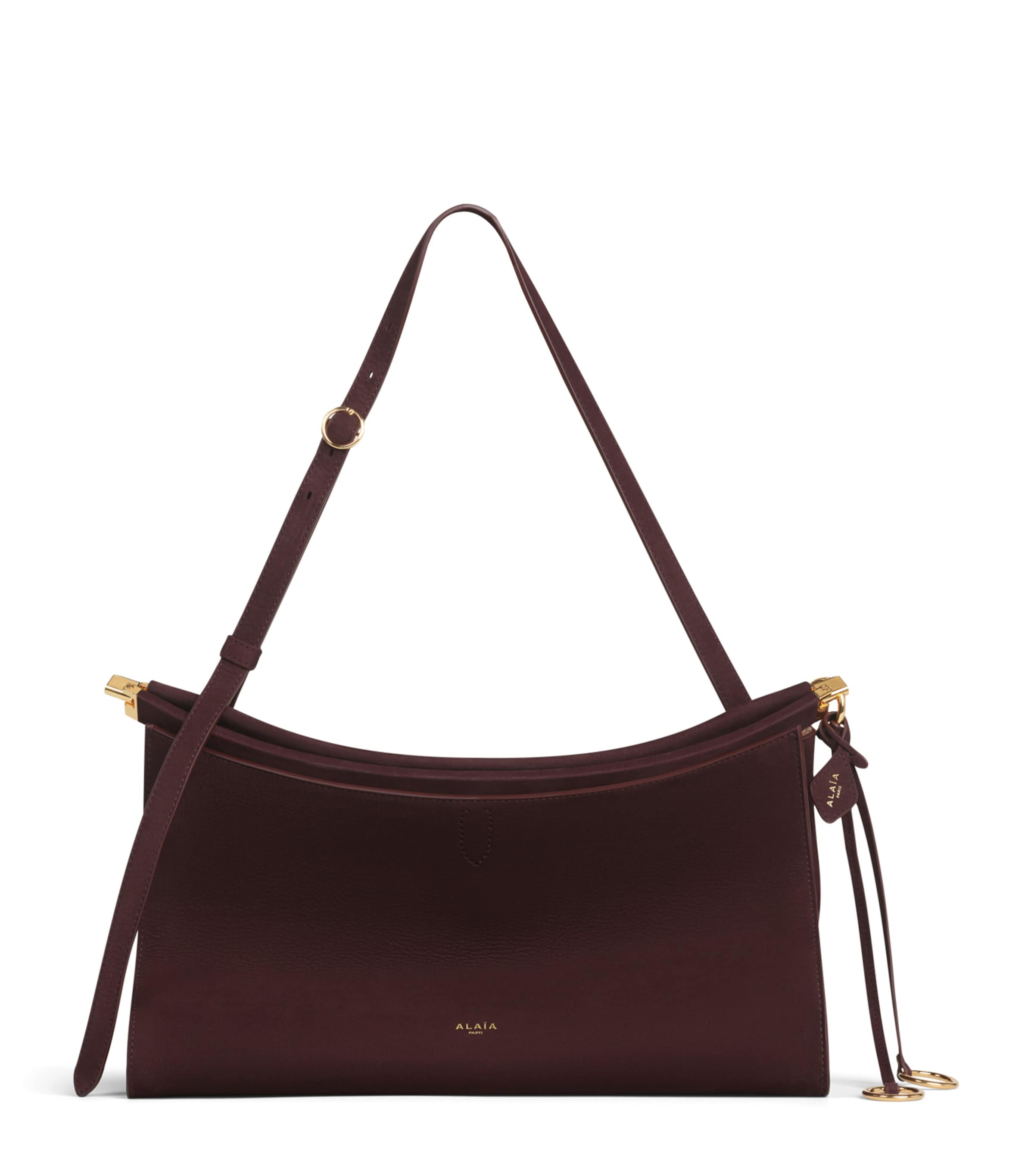 Alaïa Womens Leather Le Click Pocket 35 Shoulder Bag Bordeaux