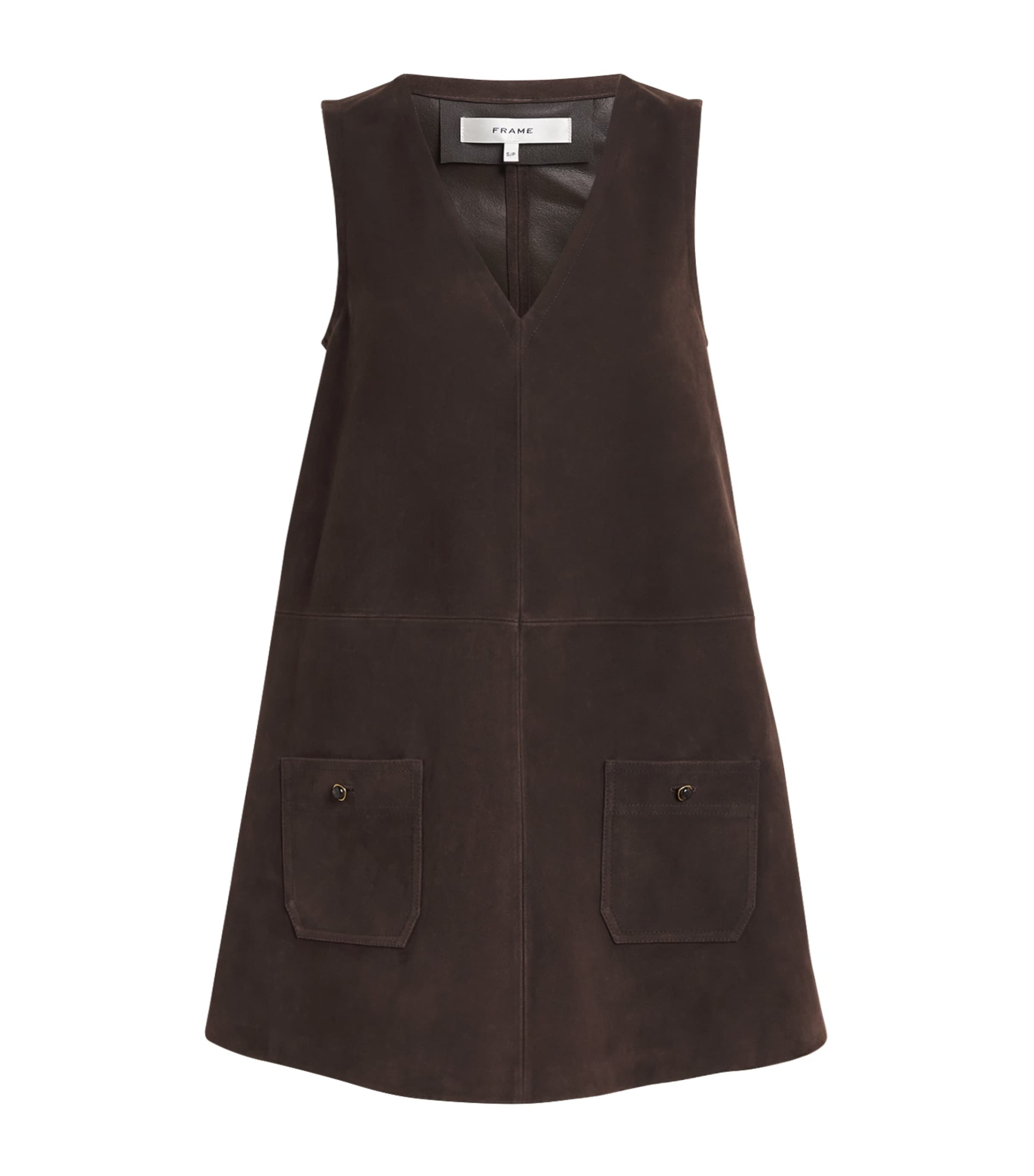 FRAME Womens Suede Safari Tent Mini Dress Dark Brown