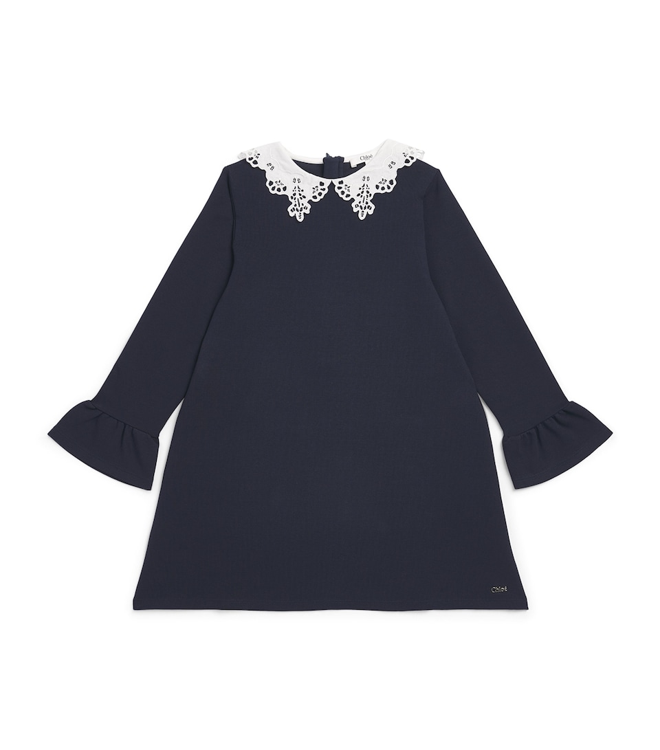 Chloé Kids Jersey Collared Dress (4-14 Years) Navy