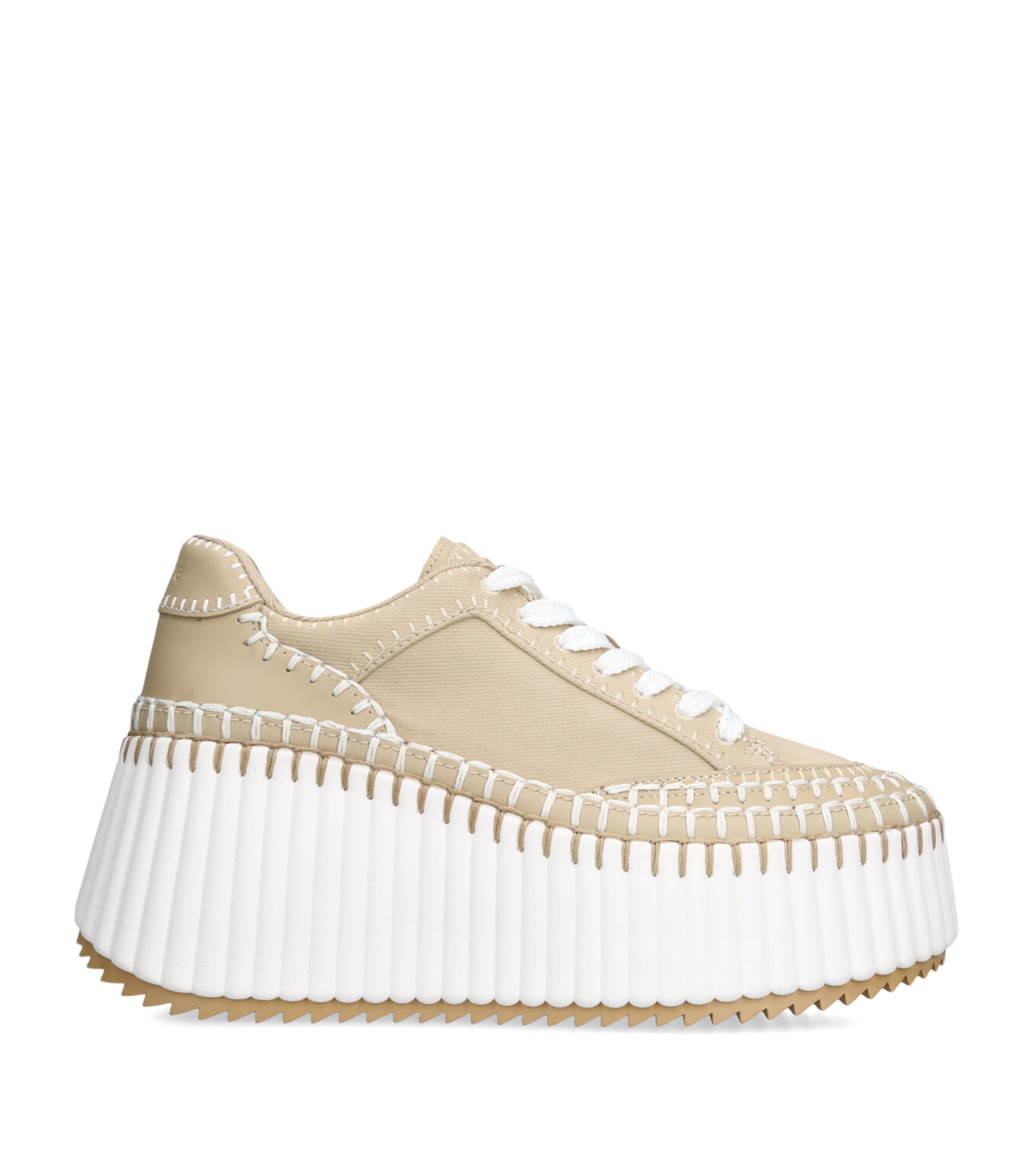 Chloé Nama Runner Platform Sneakers Beige