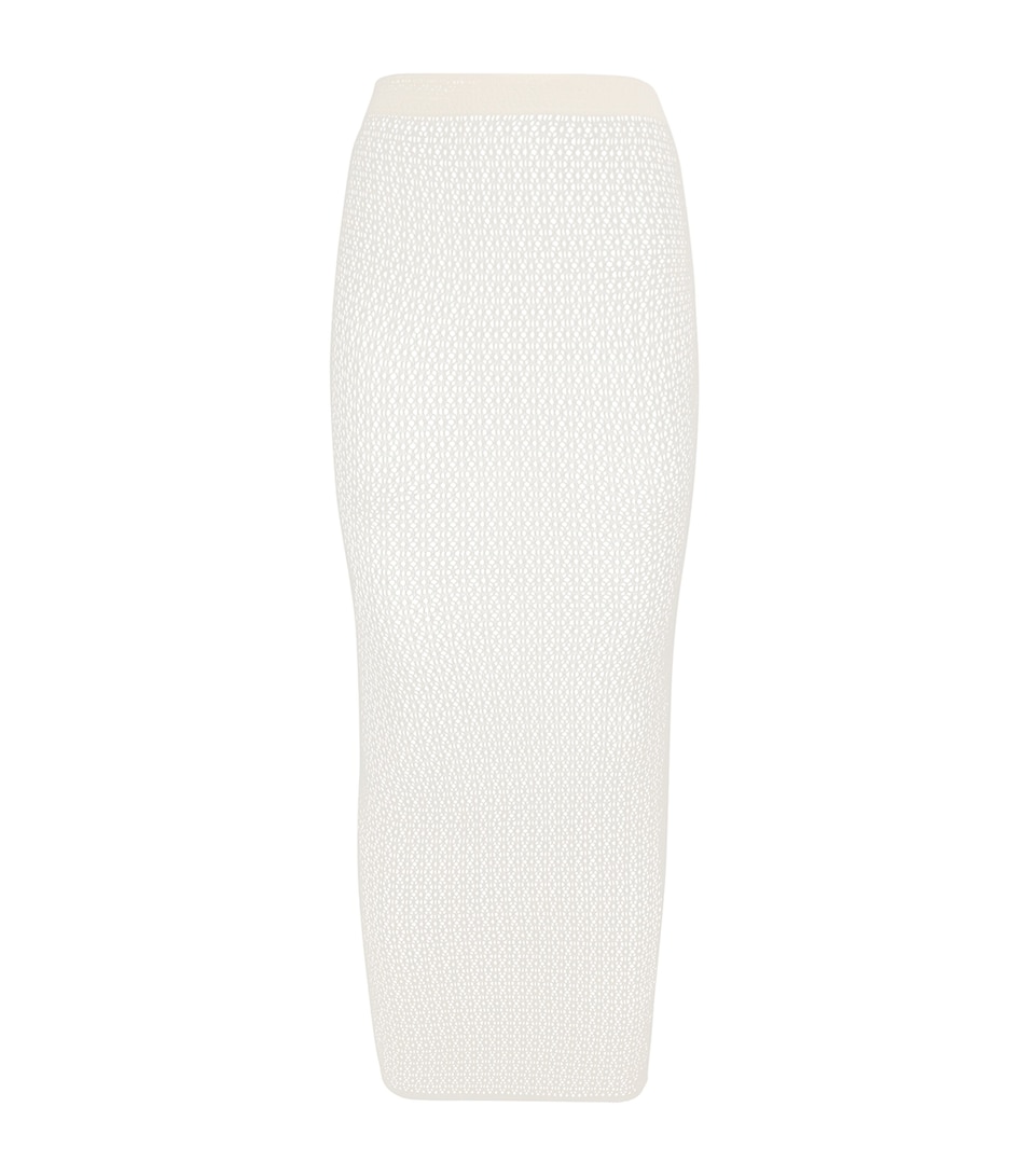 Wolford Womens Daisy Net Midi Skirt Buttercrea