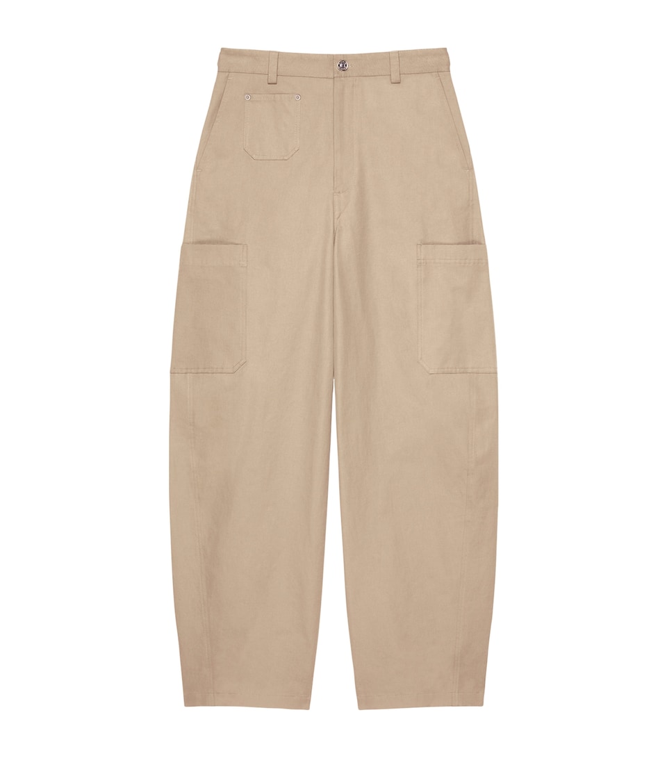 Givenchy Mens Cotton Cargo Trousers Beige