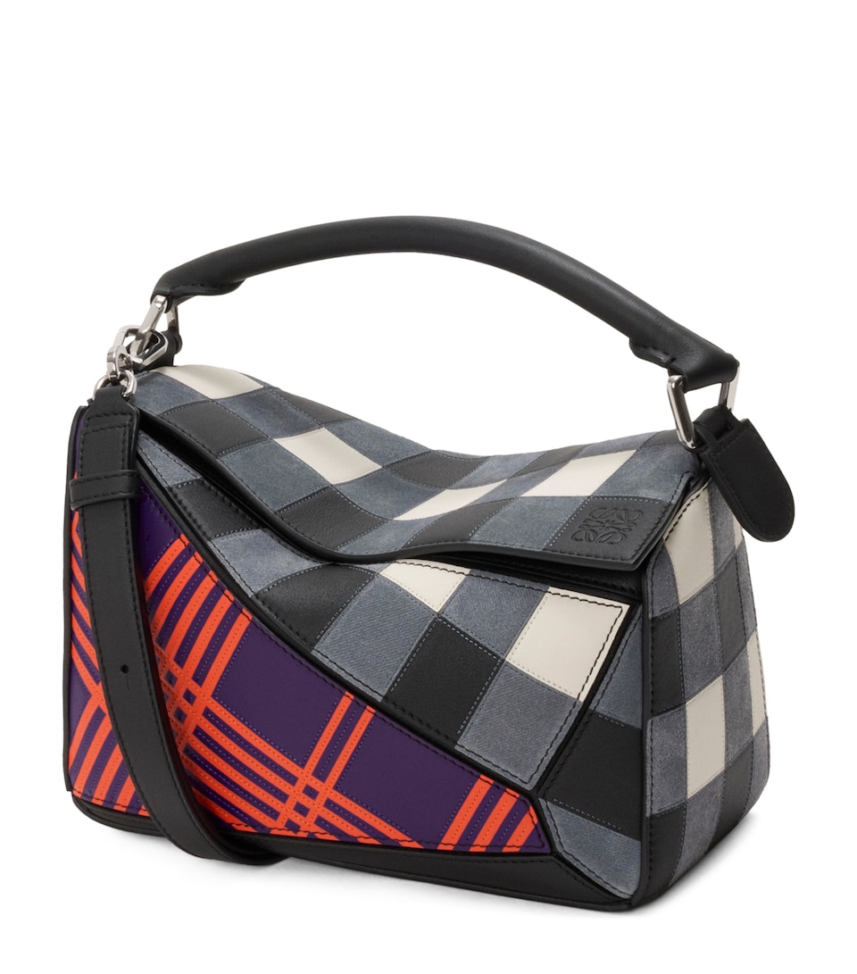 LOEWE x Cosima Von Bonin Small Leather Puzzle Top-Handle Bag Deep Purple/multi