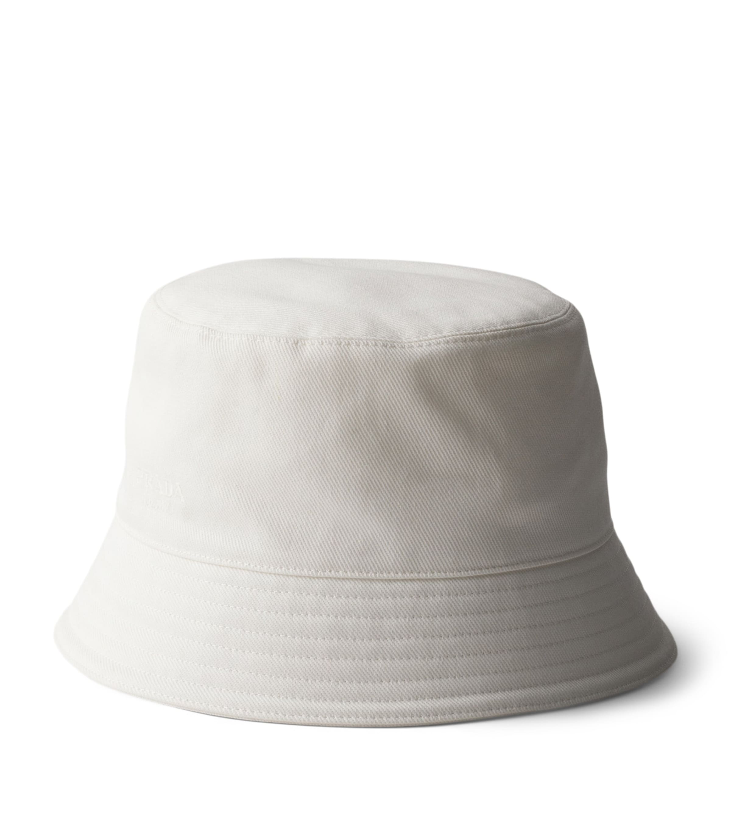 Prada Cotton Drill Bucket Hat White