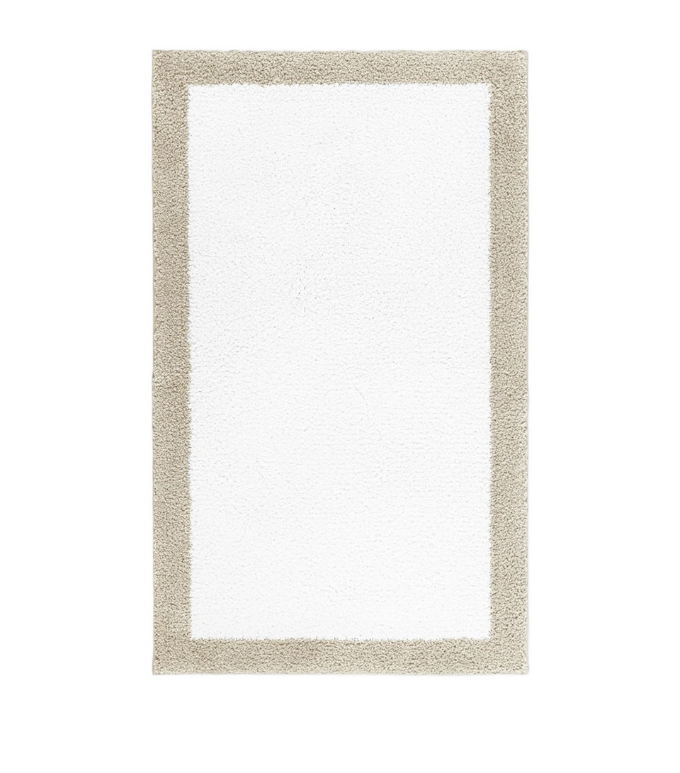 GRACCIOZA Egoist Frame Border Bath Mat (50cm x 80cm) White/fog