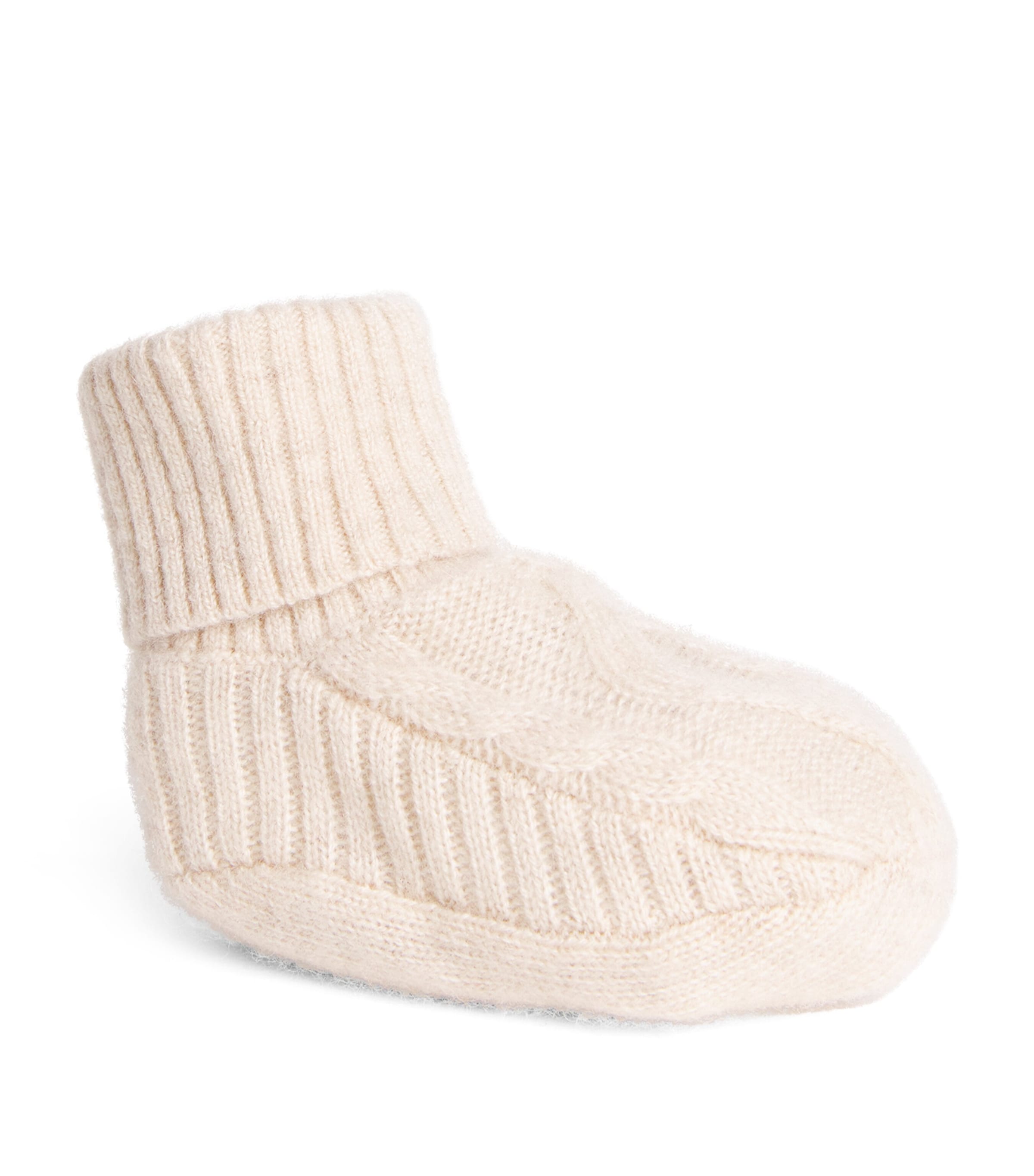 Harrods Cashmere Booties (0-18 Months) Oatmeal