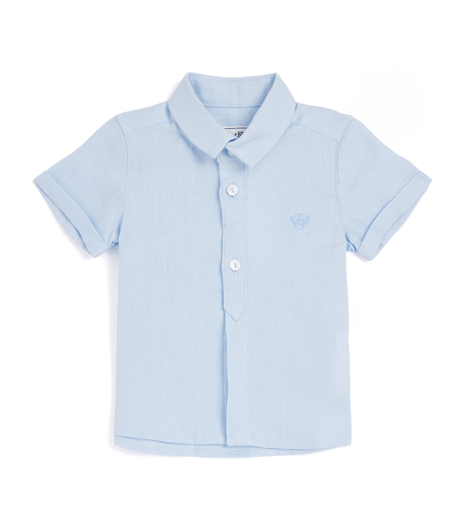Linen Embroidered Crest Shirt (5-12 Years)