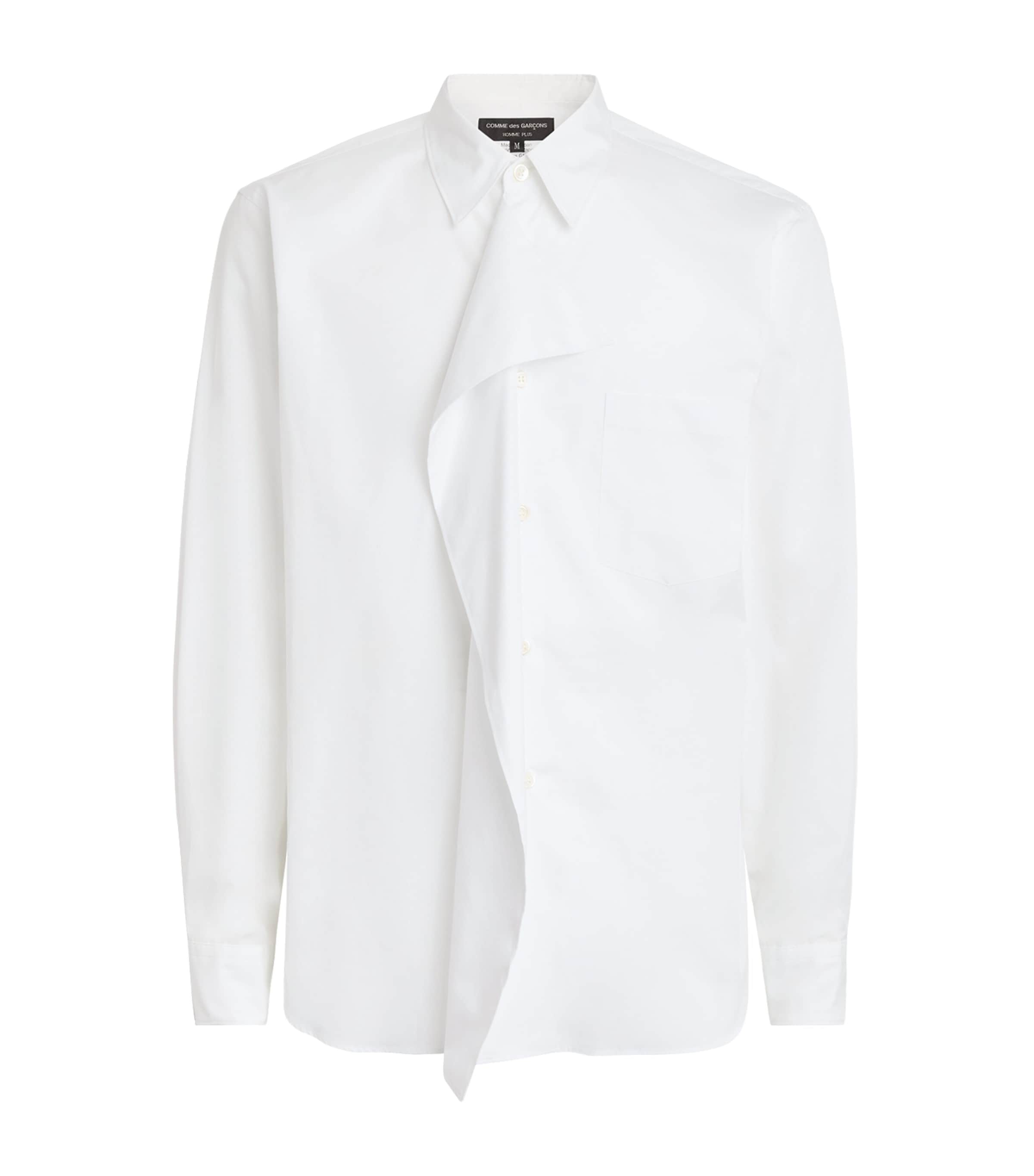 Comme Des Garçons Mens Cotton Flap Shirt White