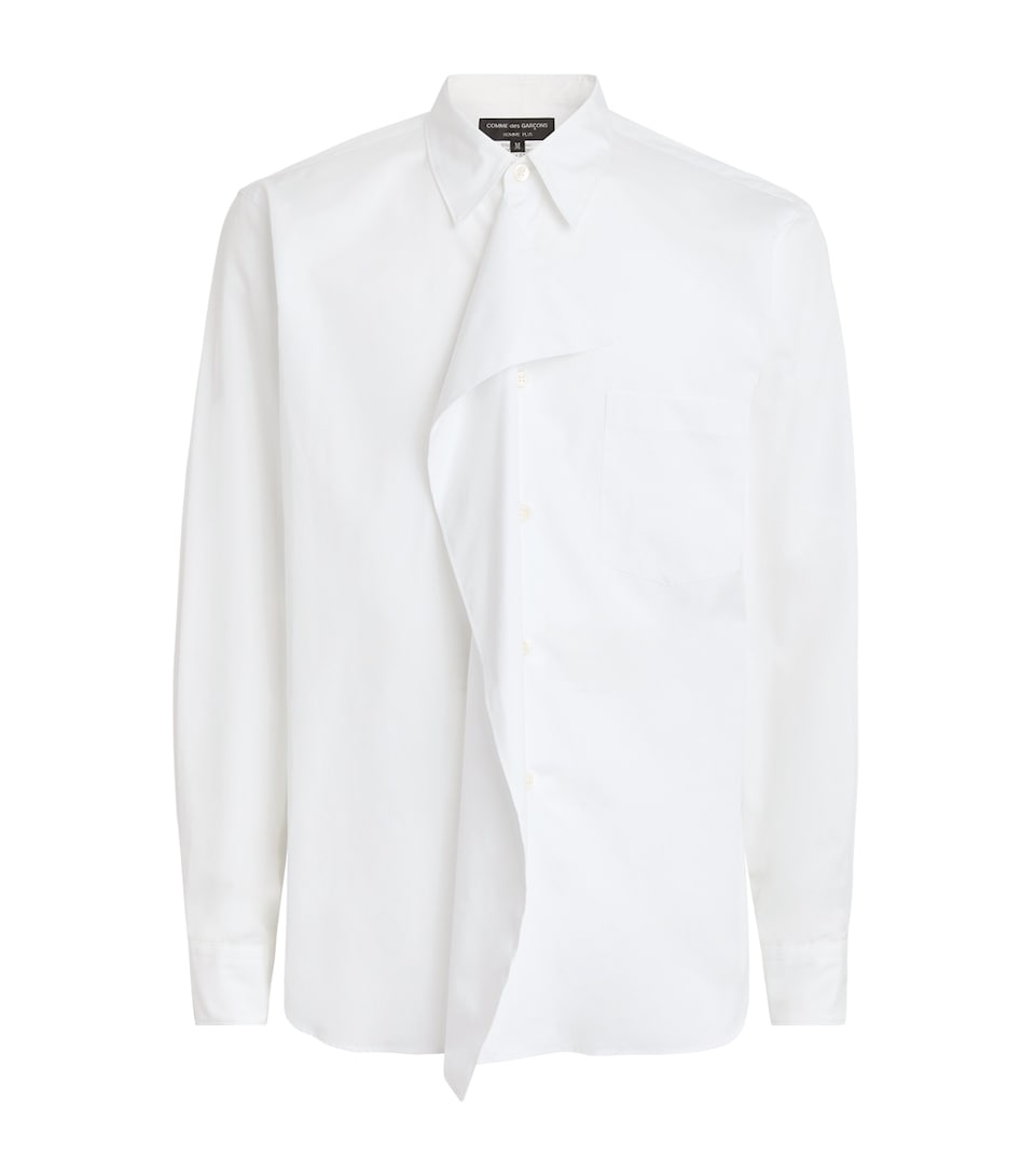 Comme Des Garçons Mens Cotton Flap Shirt White