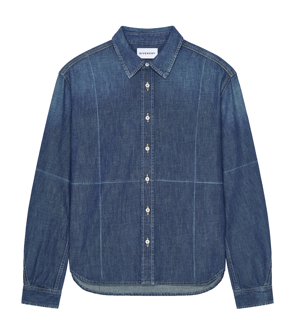 Givenchy Mens Folded-Effect Denim Shirt