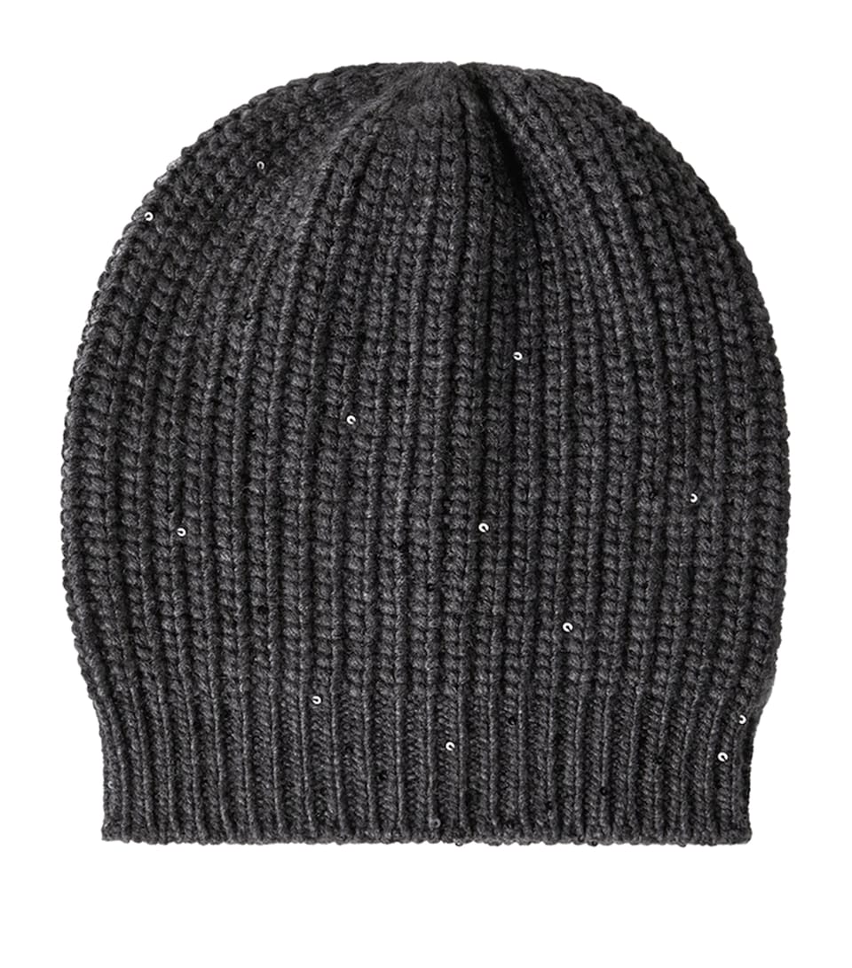 Brunello Cucinelli Silk-Cashmere Embellished Beanie