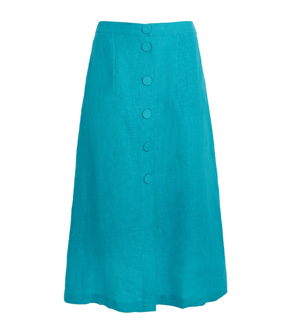 Eres Womens Linen Amusante Midi Skirt Persane
