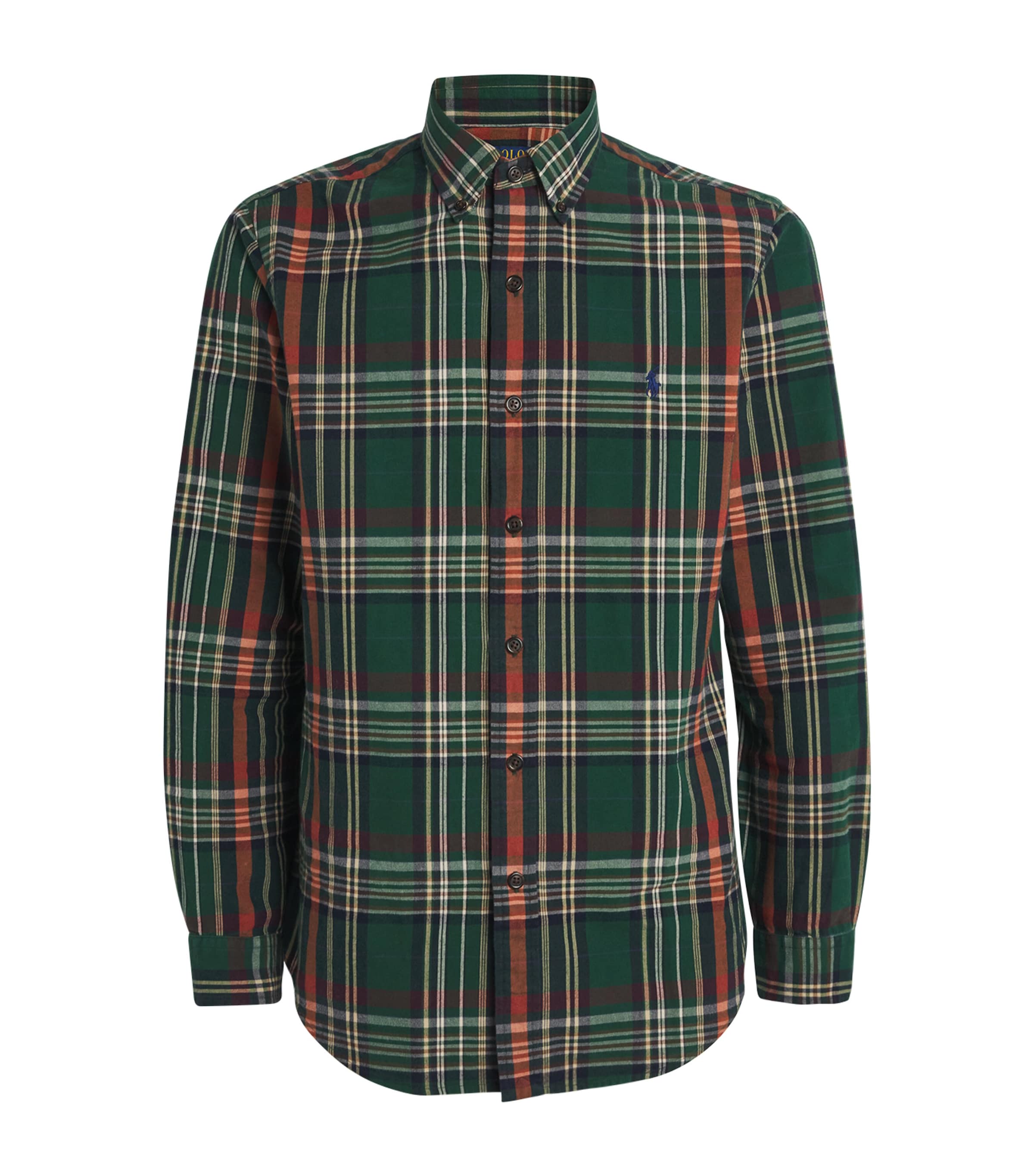 Cotton Plaid Custom Fit Oxford Shirt