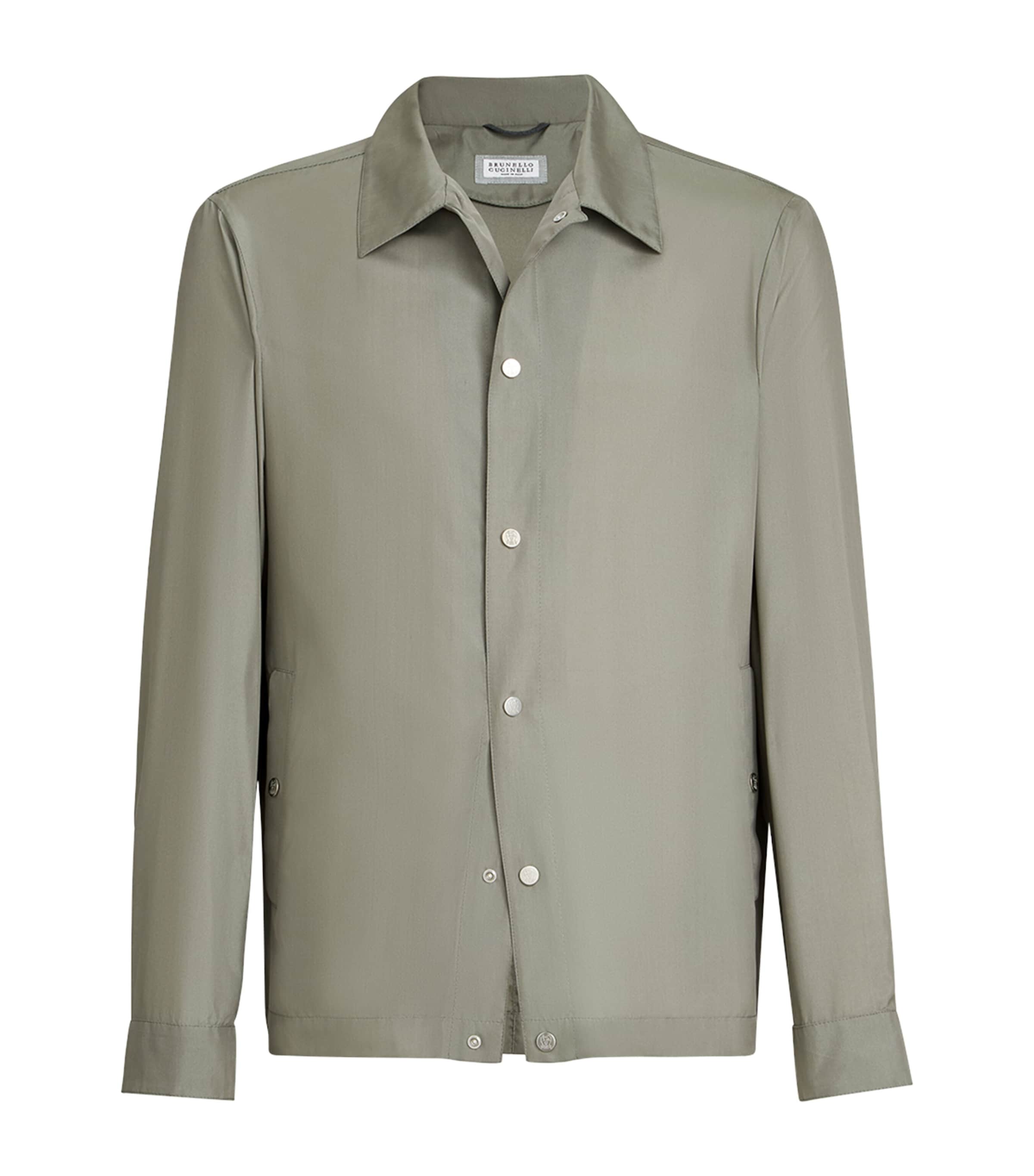 Silk-Blend Water-Resistant Shirt Jacket