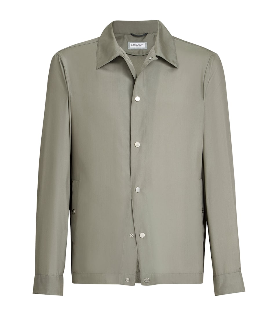 Silk-Blend Water-Resistant Shirt Jacket