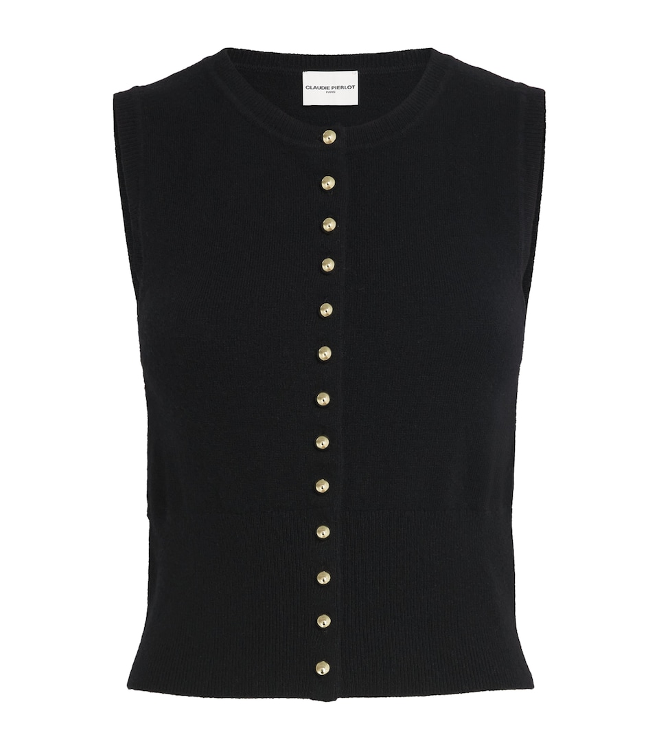 Wool Sleeveless Cardigan