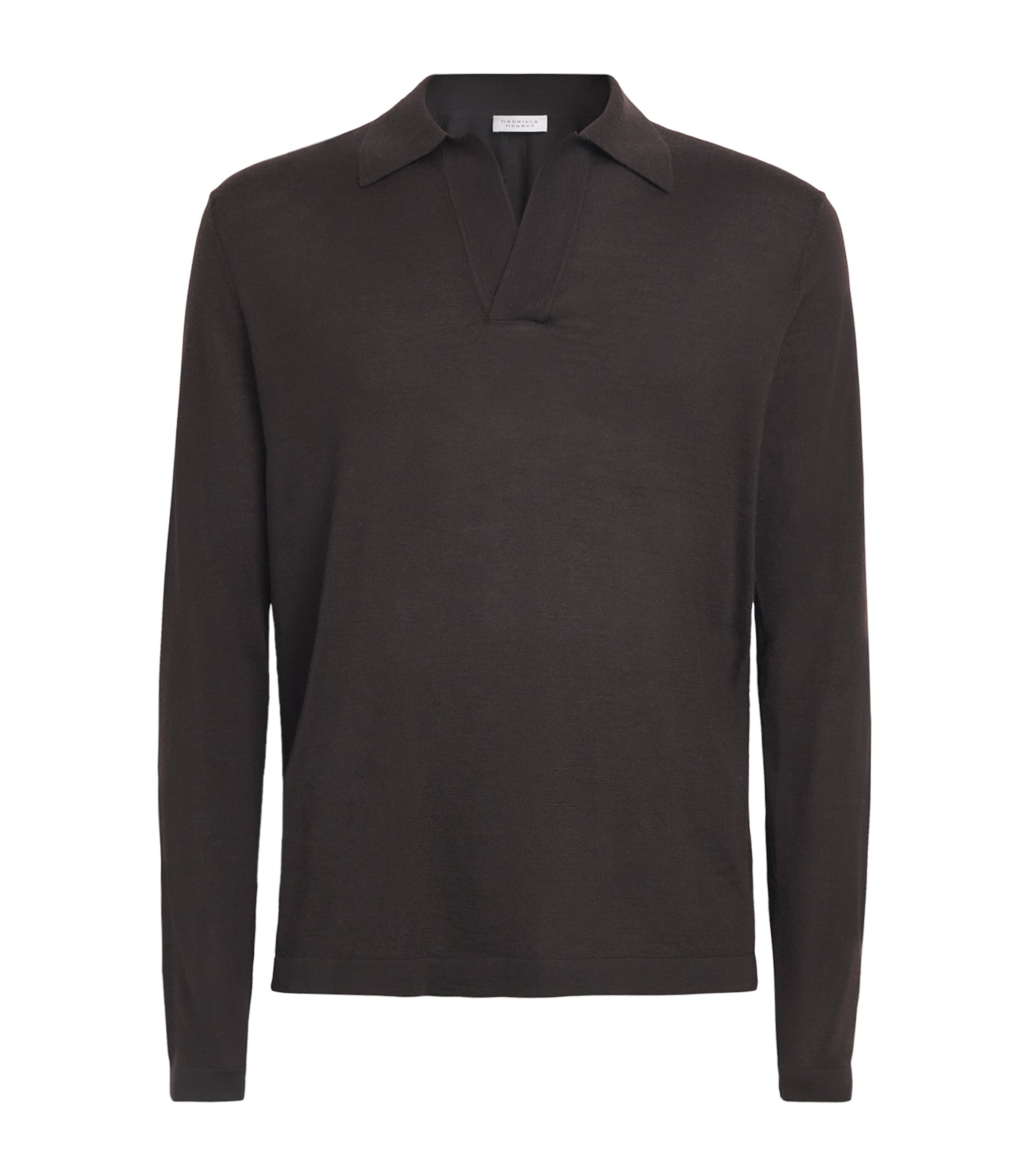 Gabriela Hearst Mens Cashmere Frome Polo Sweater Chocolate