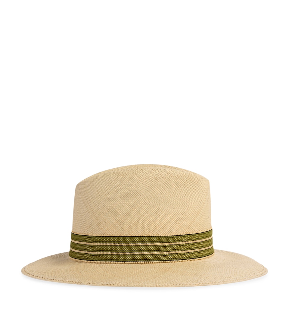 Dunhill Straw Trilby Hat Green