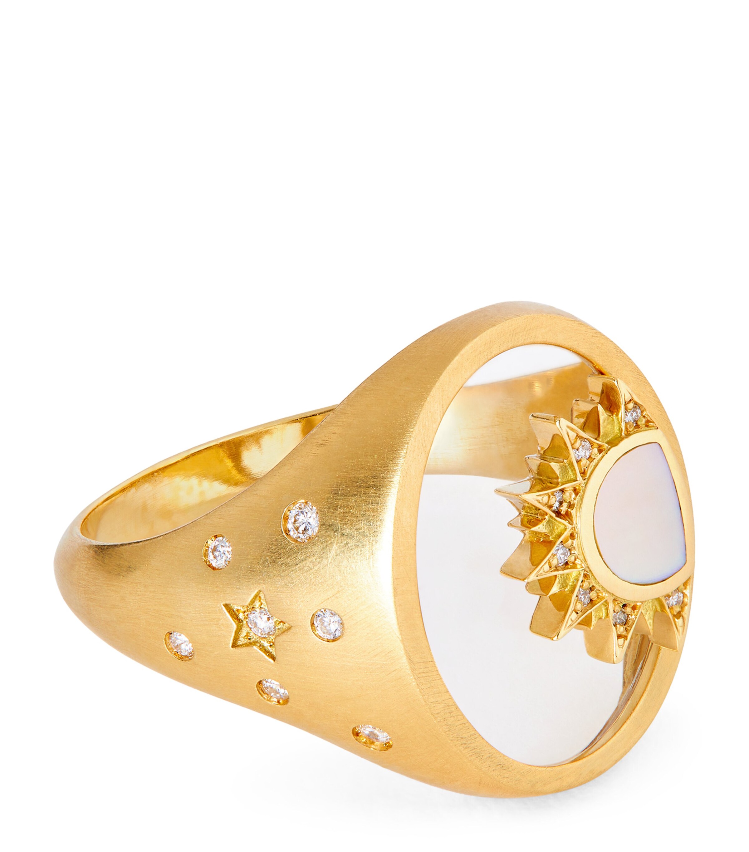 Yellow Gold, Diamond and Mother-of-Pearl Shams 2.0 Ring