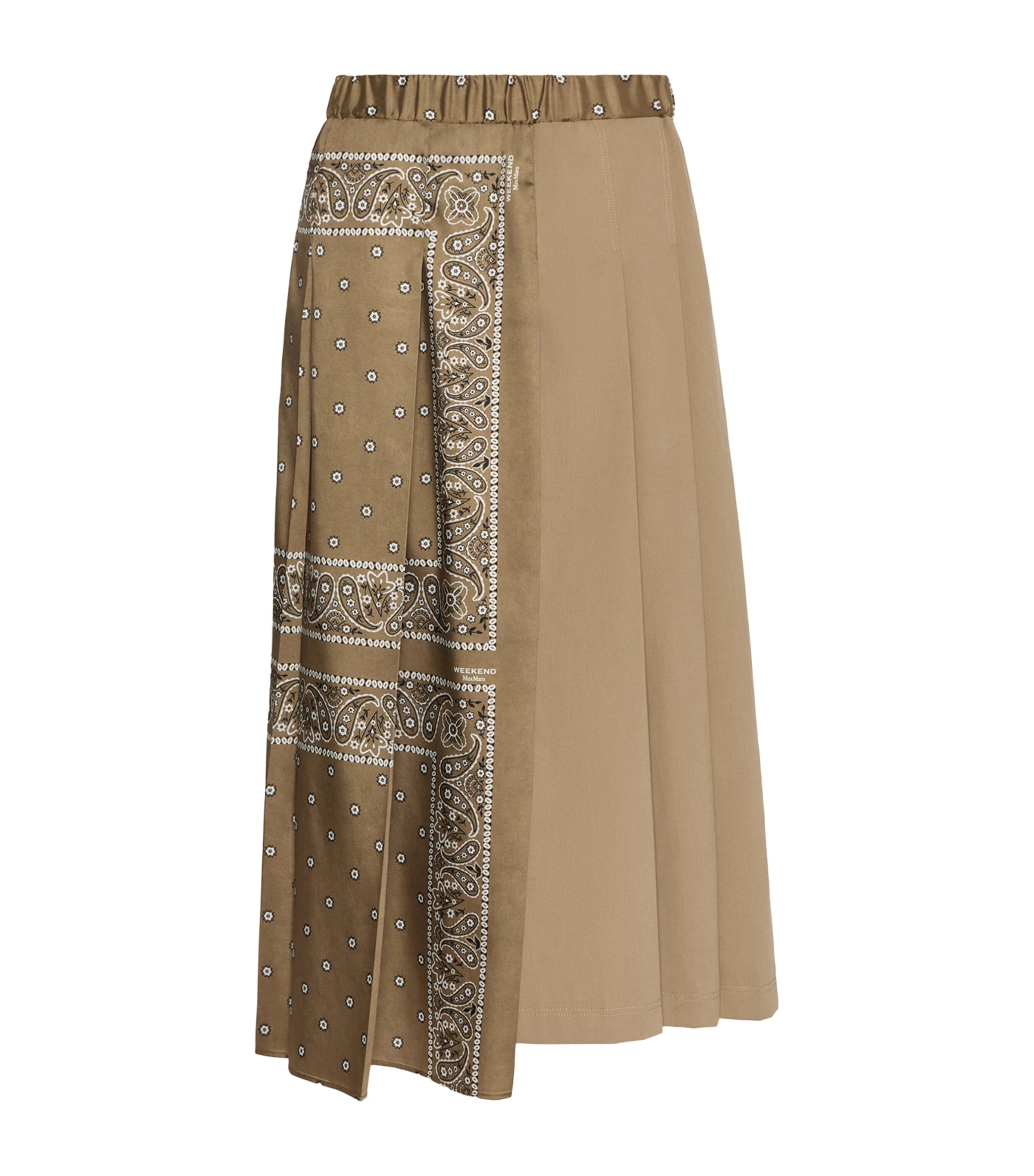 Weekend Max Mara Womens Asymmetric Pleated Midi Skirt Tobacco