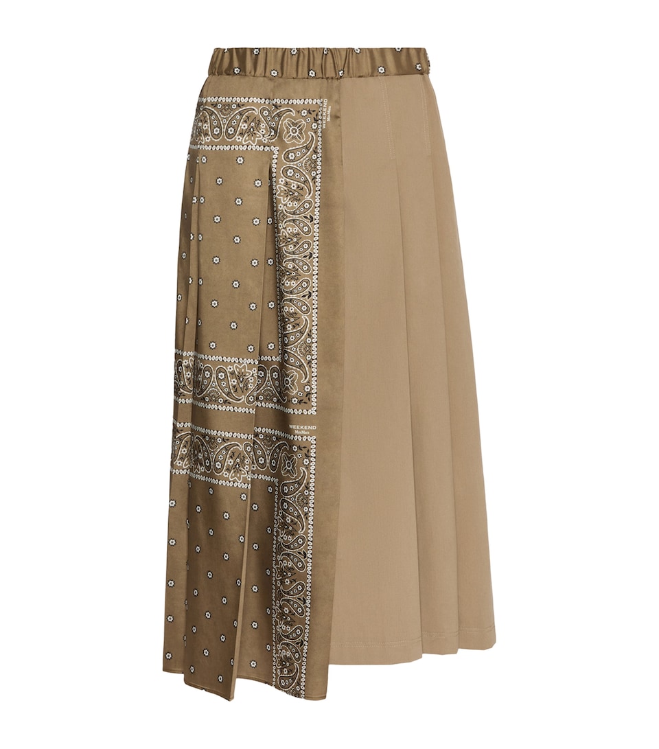 Weekend Max Mara Womens Asymmetric Pleated Midi Skirt Tobacco