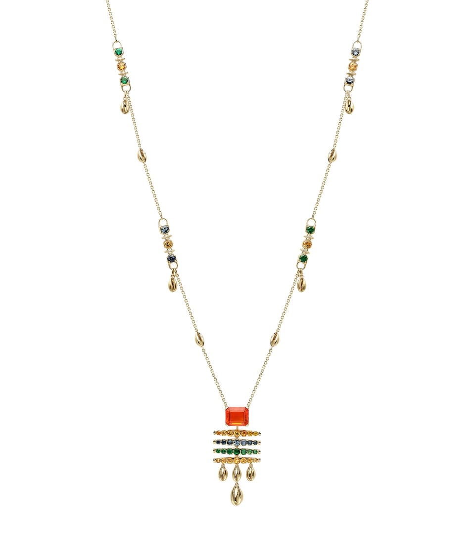 Yellow Gold, Opal, Garnet, Sapphire and Tsavorite Masai Mara Inside Africa Necklace