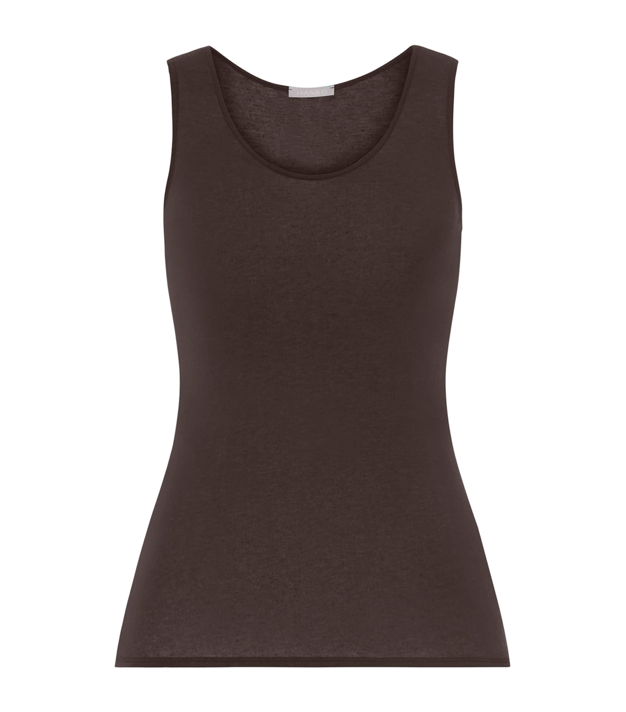 Hanro Womens Ultralight Tank Top Dark Mocha