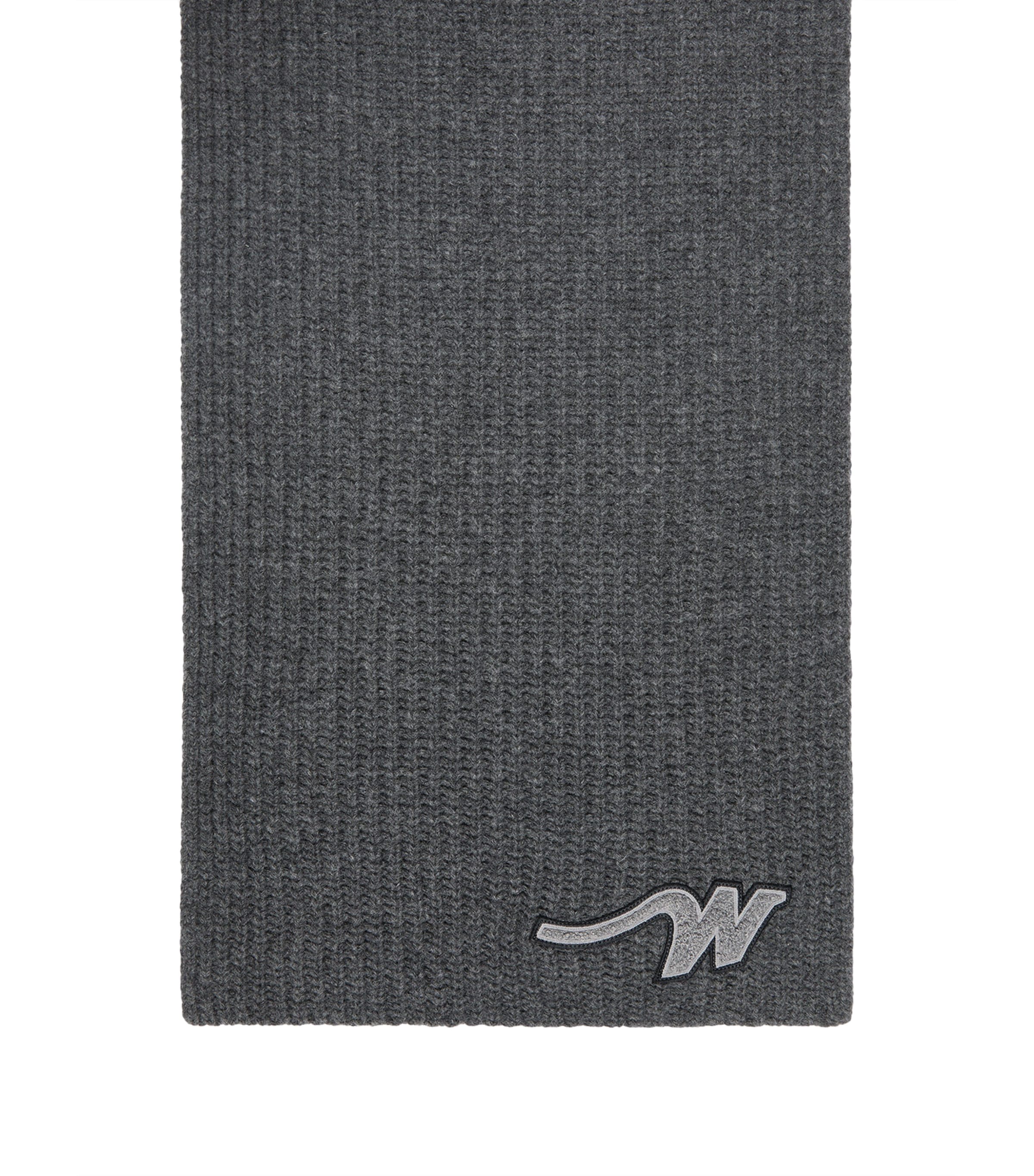 Weekend Max Mara Virgin Wool Initial Scarf Dark Grey