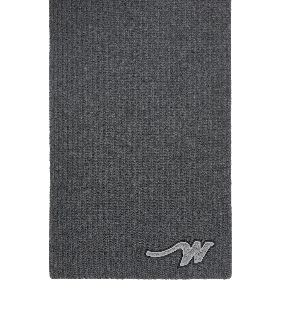 Weekend Max Mara Virgin Wool Initial Scarf Dark Grey
