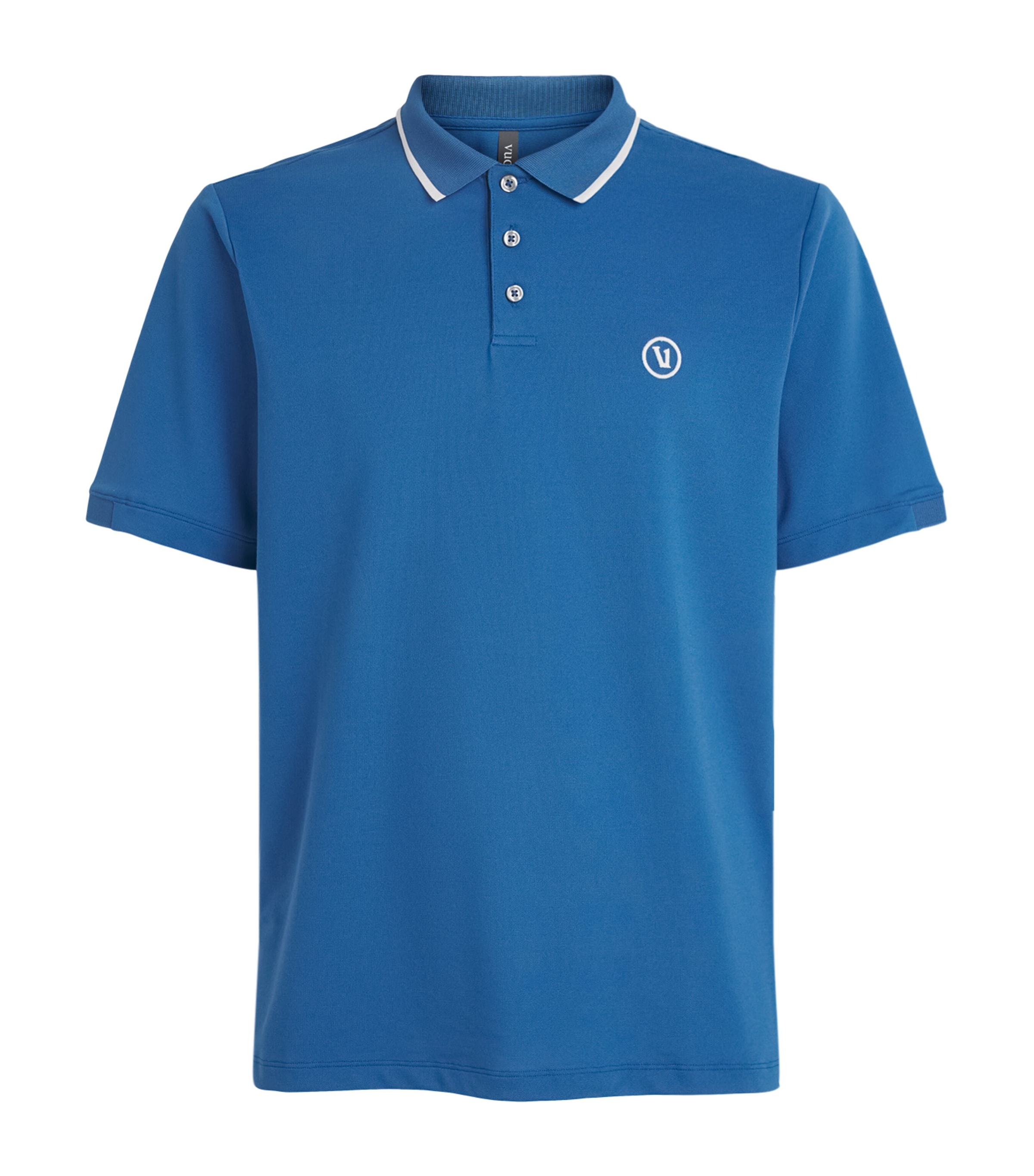 VUORI Mens Embroidered Gamepoint 2.0 Polo Shirt Tlh Court Blu Heathr