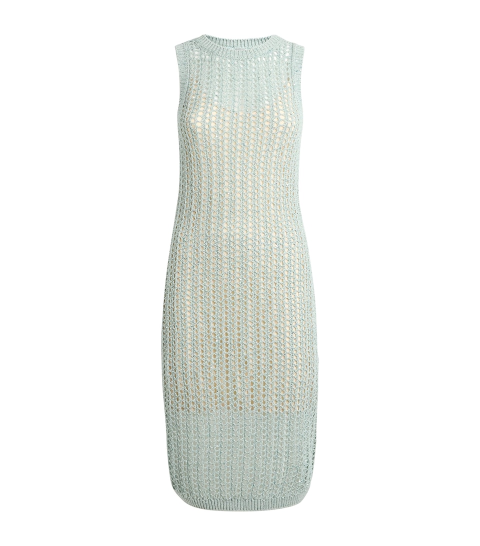 Eleventy Womens Cotton-Blend Crochet Midi Dress Giada
