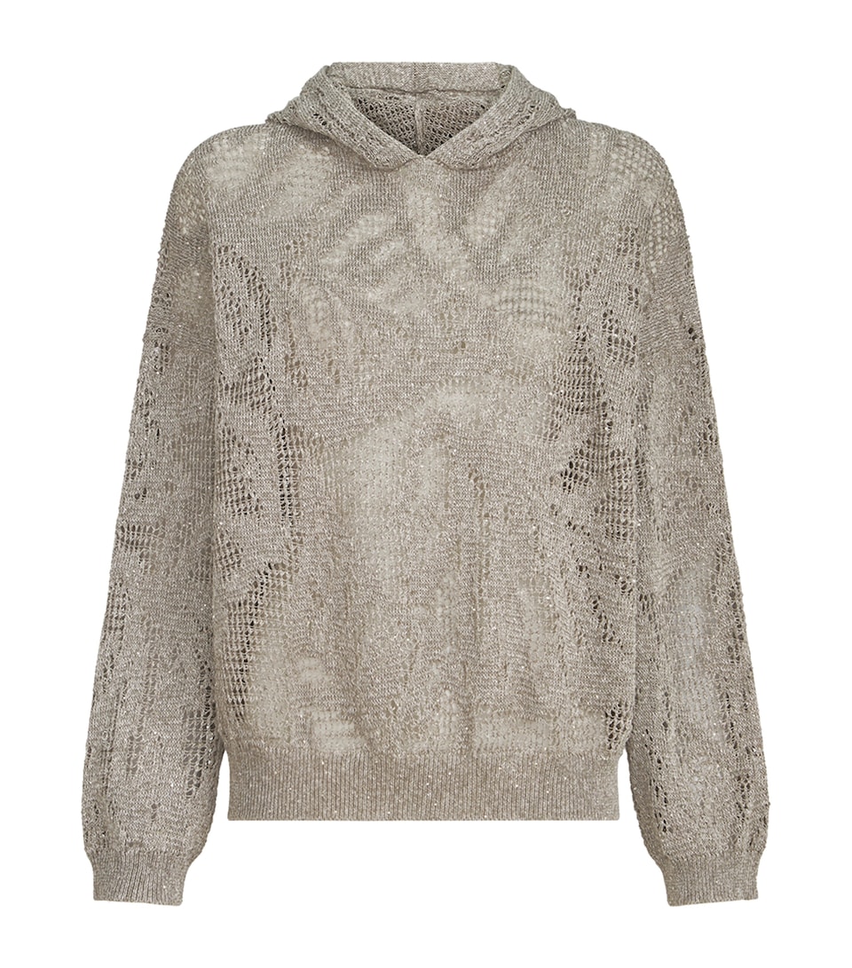 Brunello Cucinelli Womens Sequin-Detail Hoodie