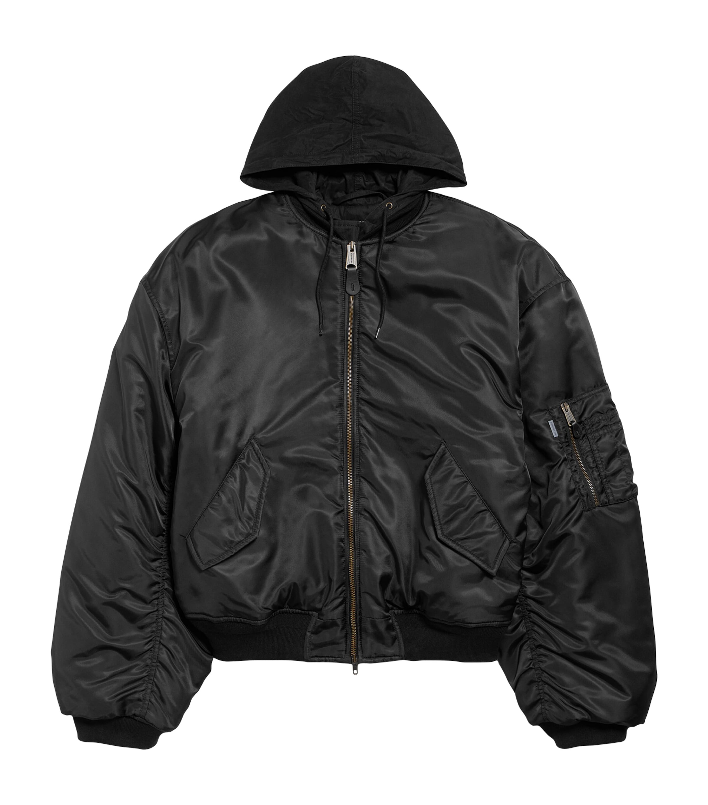 Balenciaga Mens Oversized Hooded Bomber Jacket