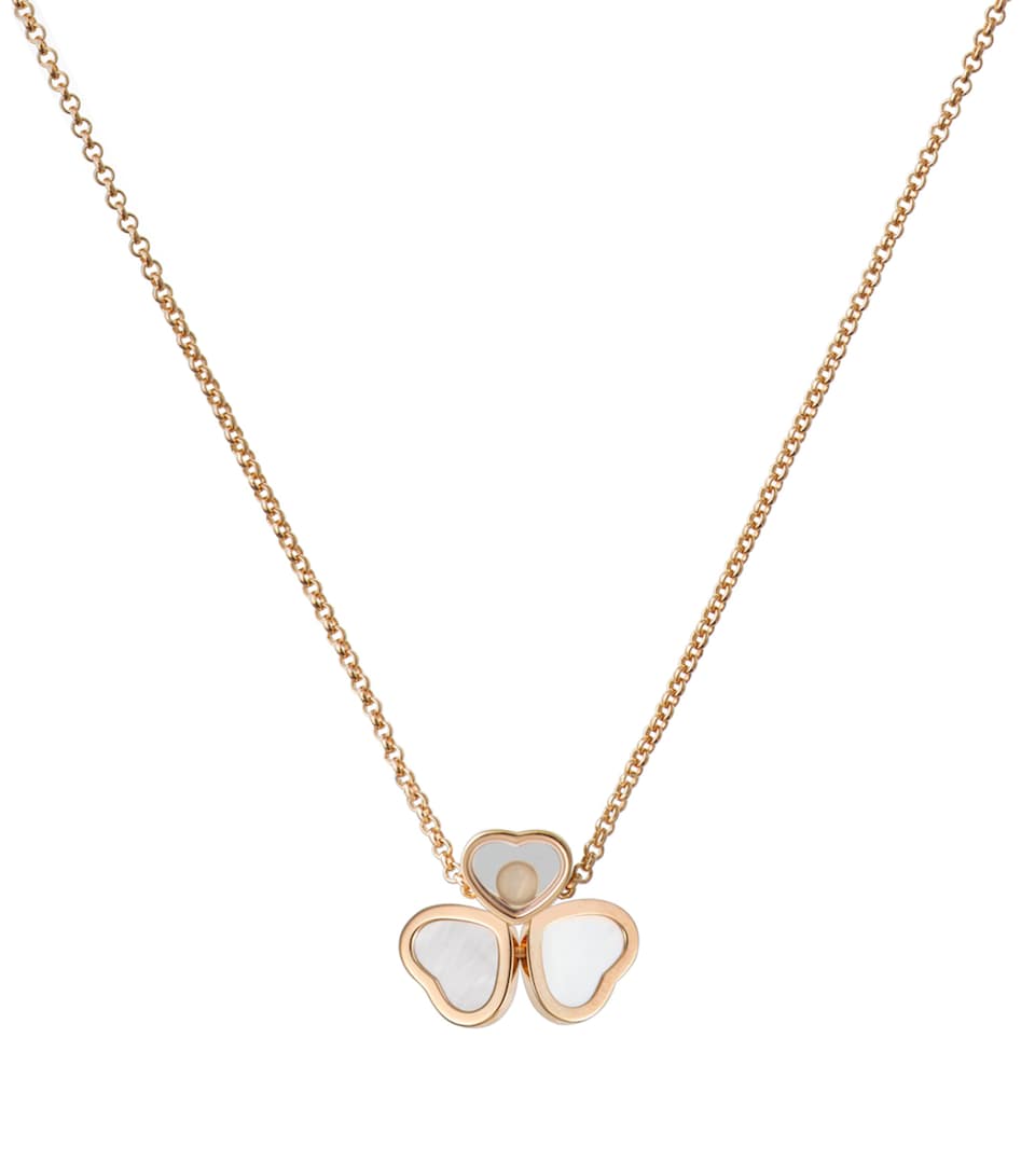 Rose Gold And Diamond Happy Hearts Necklace