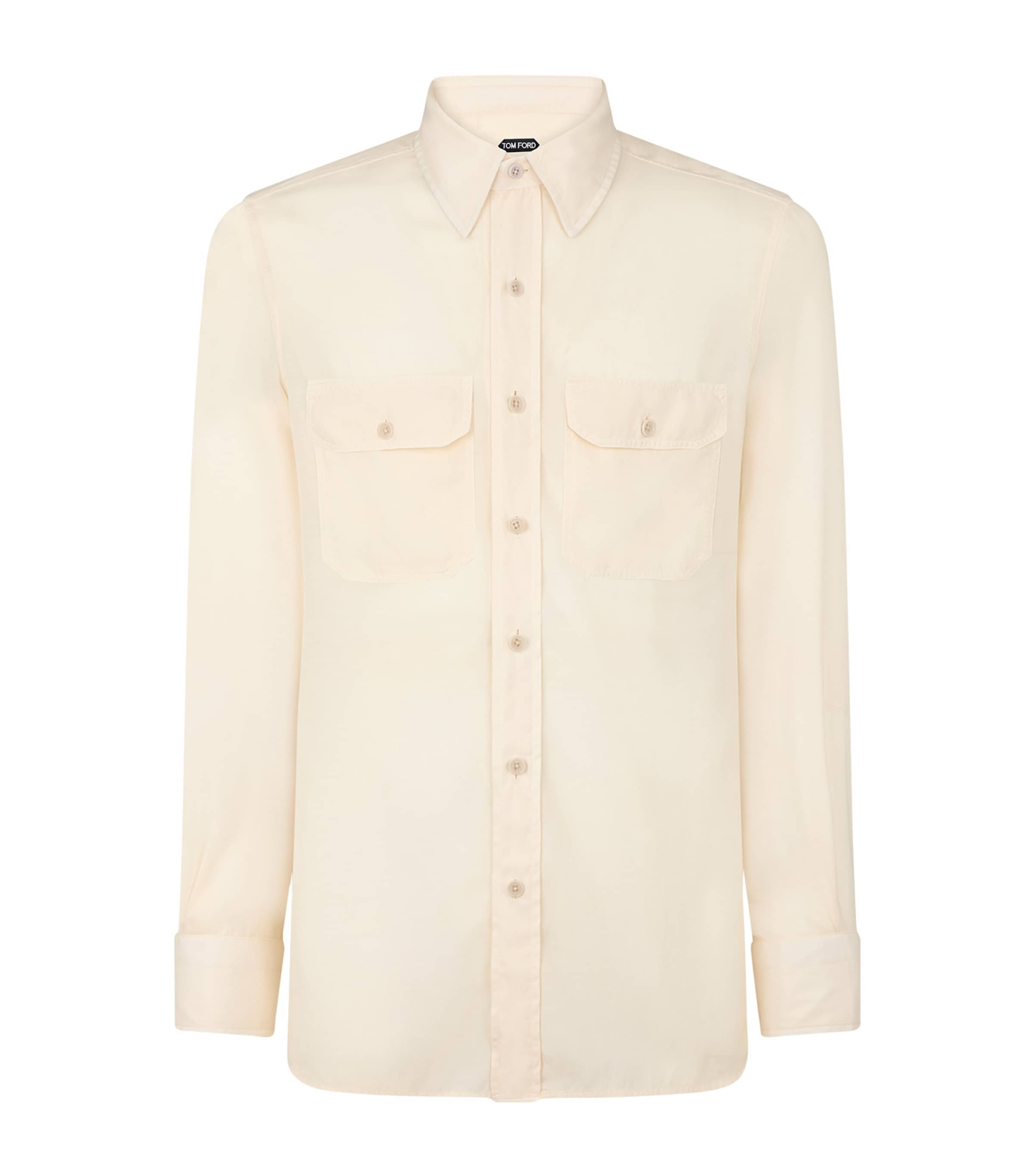 Cotton-Blend Twill Military Shirt
