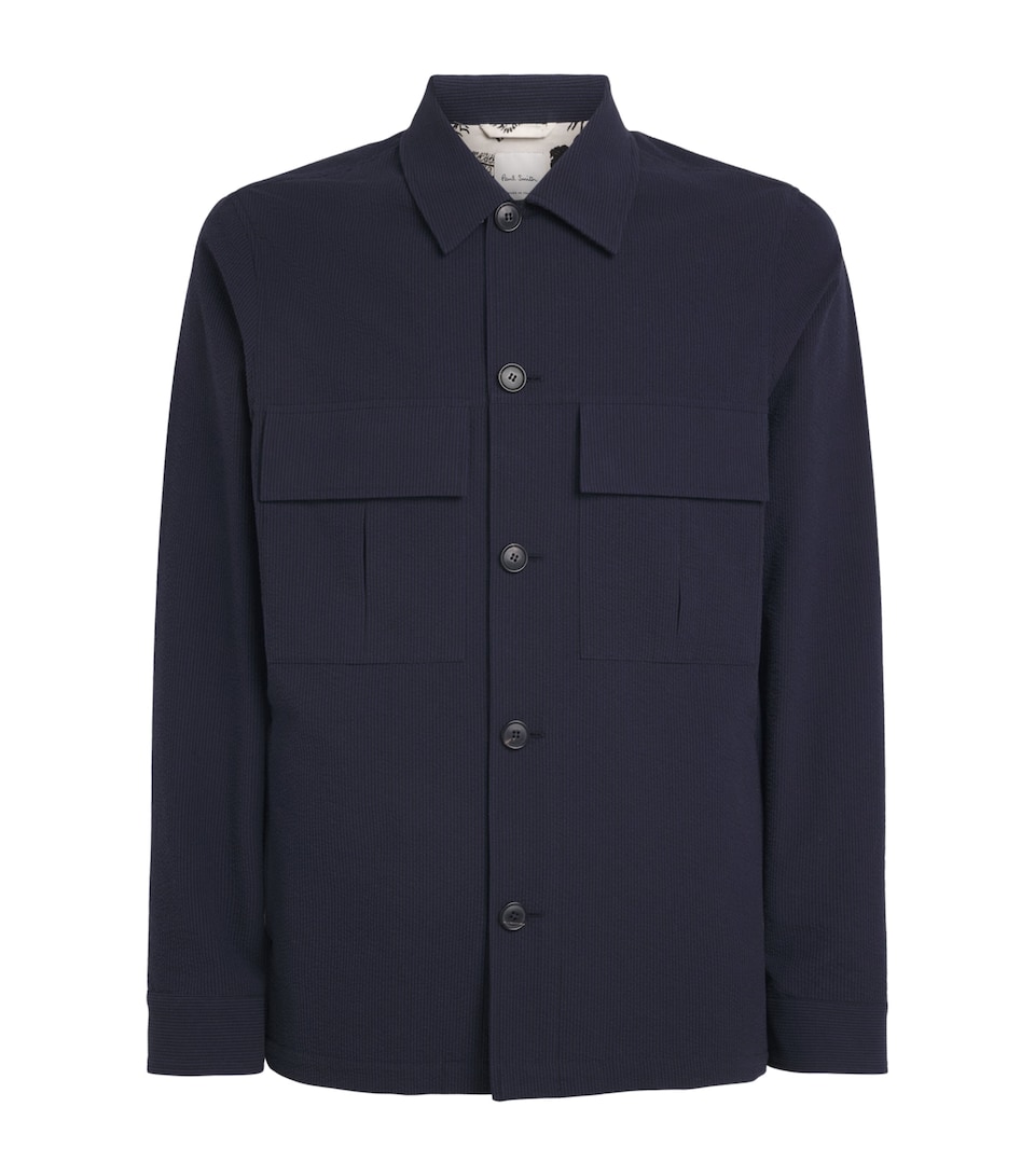 Paul Smith Mens Seersucker Twin-Pocket Overshirt