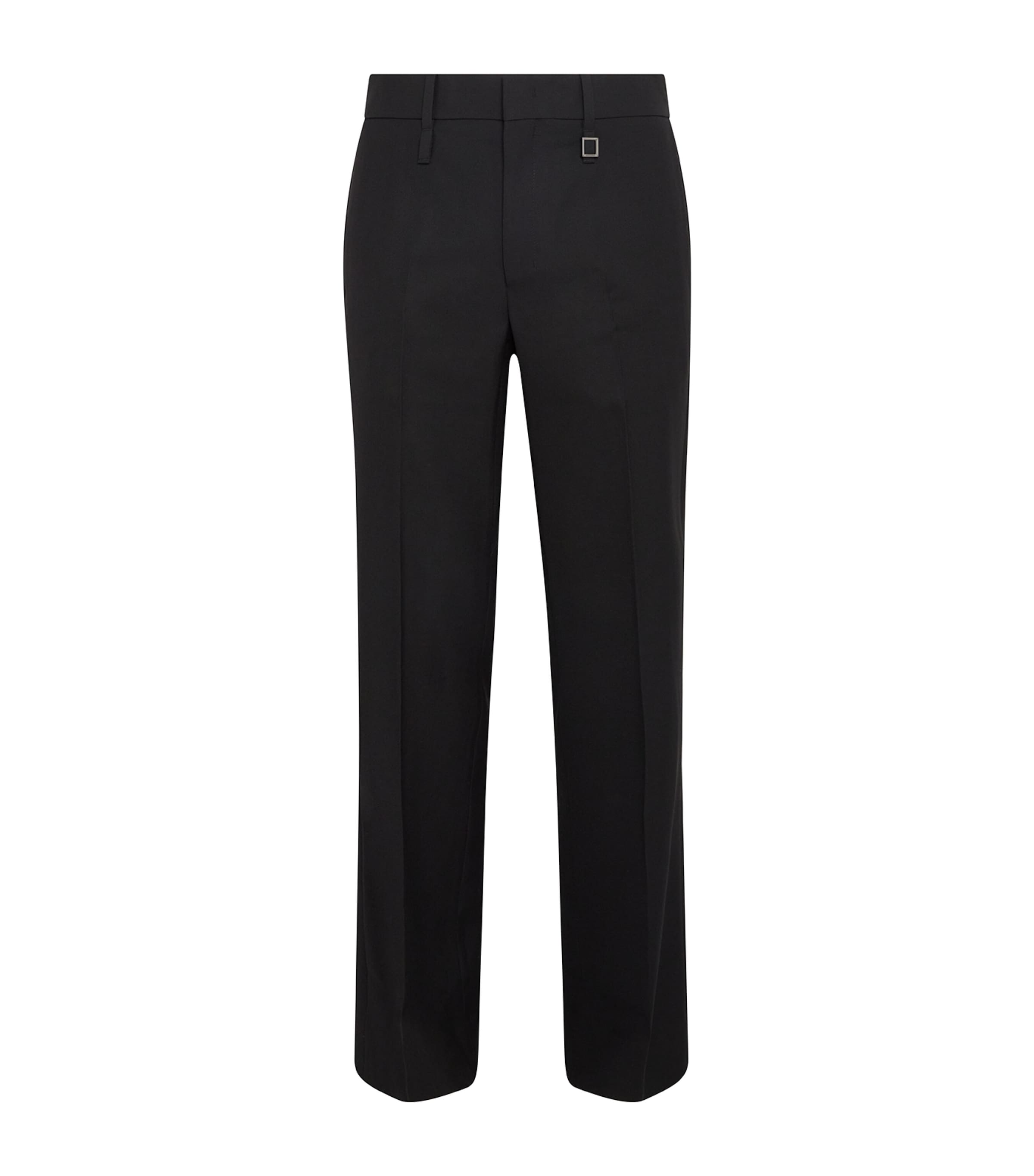 Wooyoungmi Mens Wool Straight Trousers Black